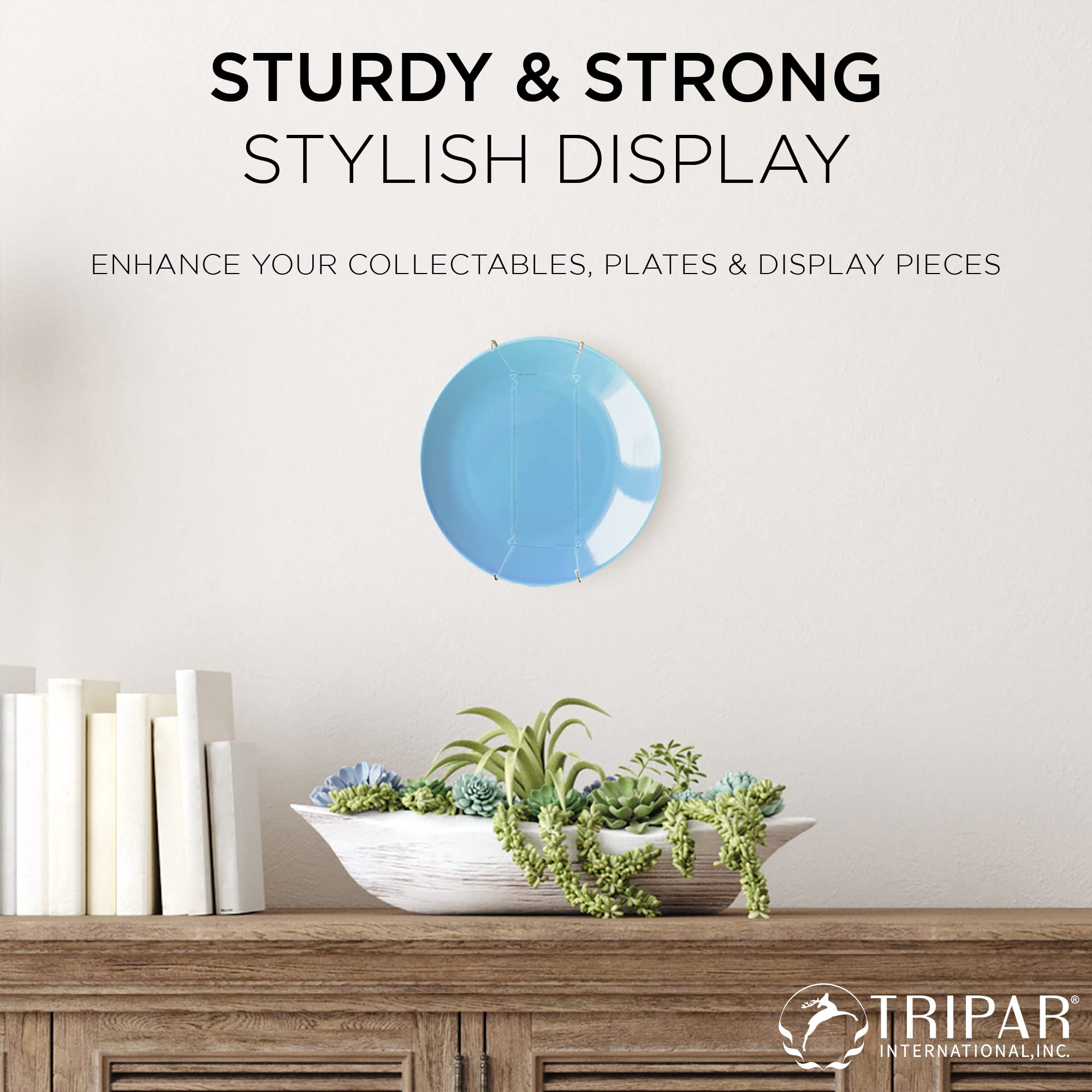 Tripar 5-7 Inch Brass Plate Wire Wall Plate Hanger