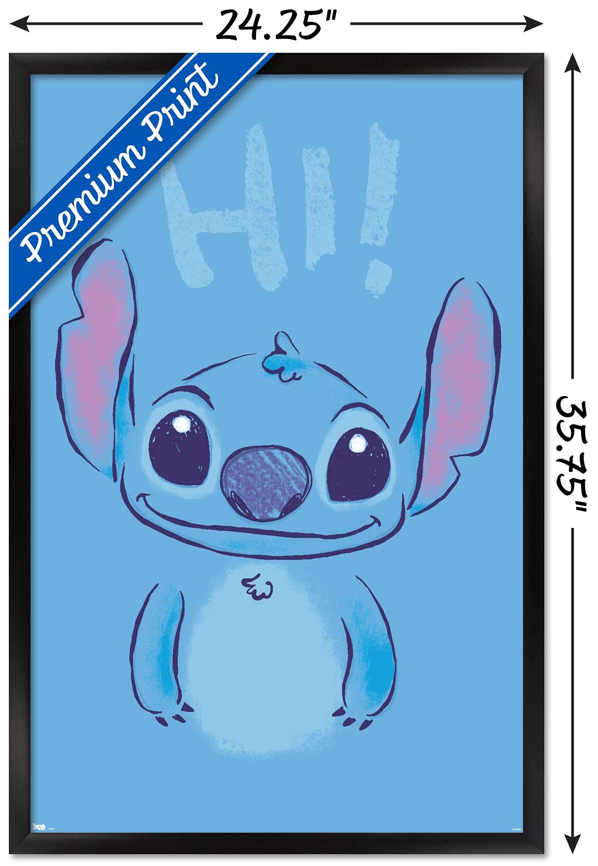 Trends International Disney Lilo And Stitch - Hi Wall Poster, 22.375'' X 34'', Black Framed Version