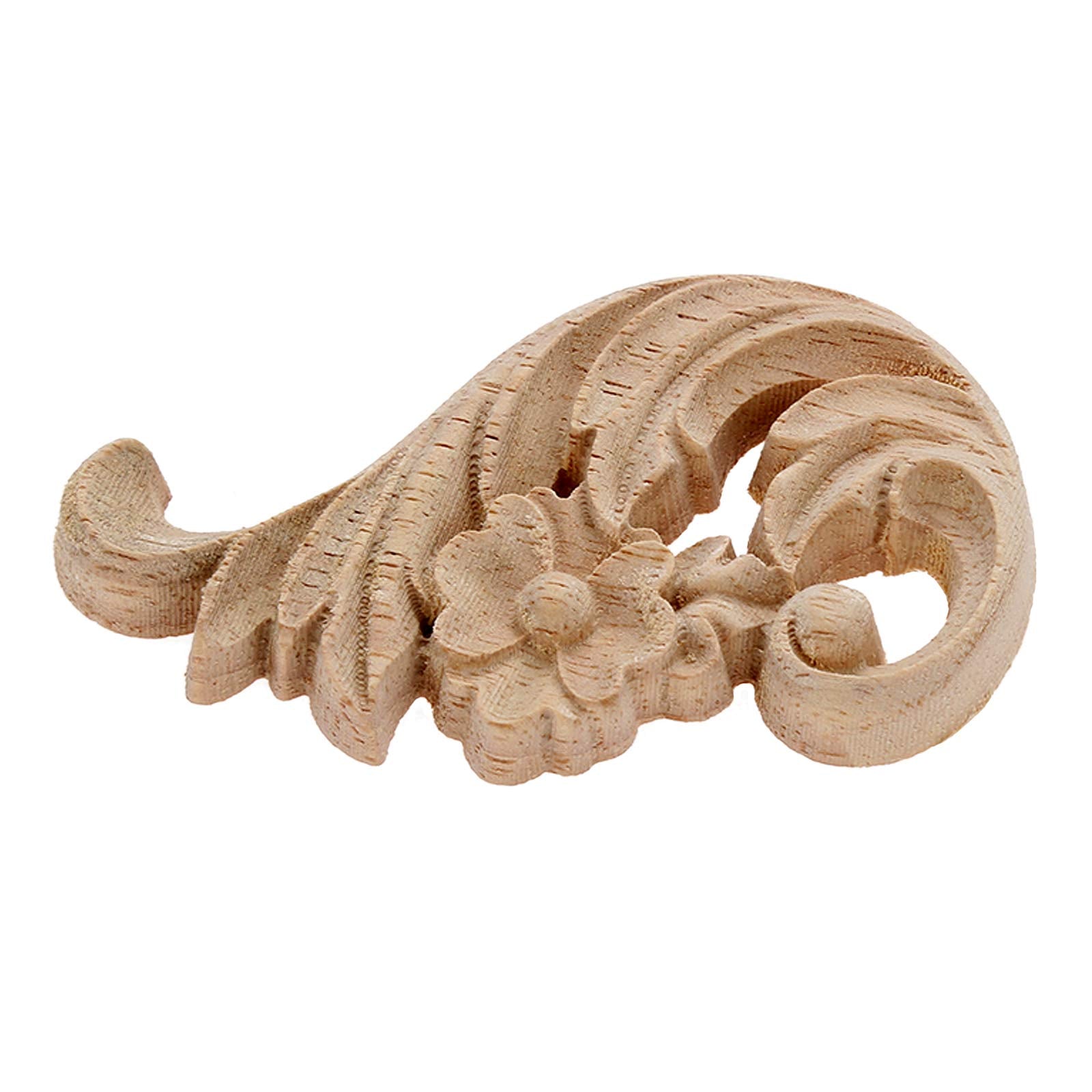 Muxsam 1-Pair Rose Carved Wood Appliques Onlay, 8.5X5X1Cm/3.35X1.97X0.39Inch, Door Decorative Excellent Funiture Decal Sticker F