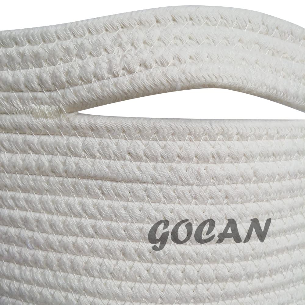 Gocan Extra Large Laundry Basket Toy Storage 22''X22''X14'' Blanket Basket Cotton Rope Woven Baskets With Handles For Living Roo