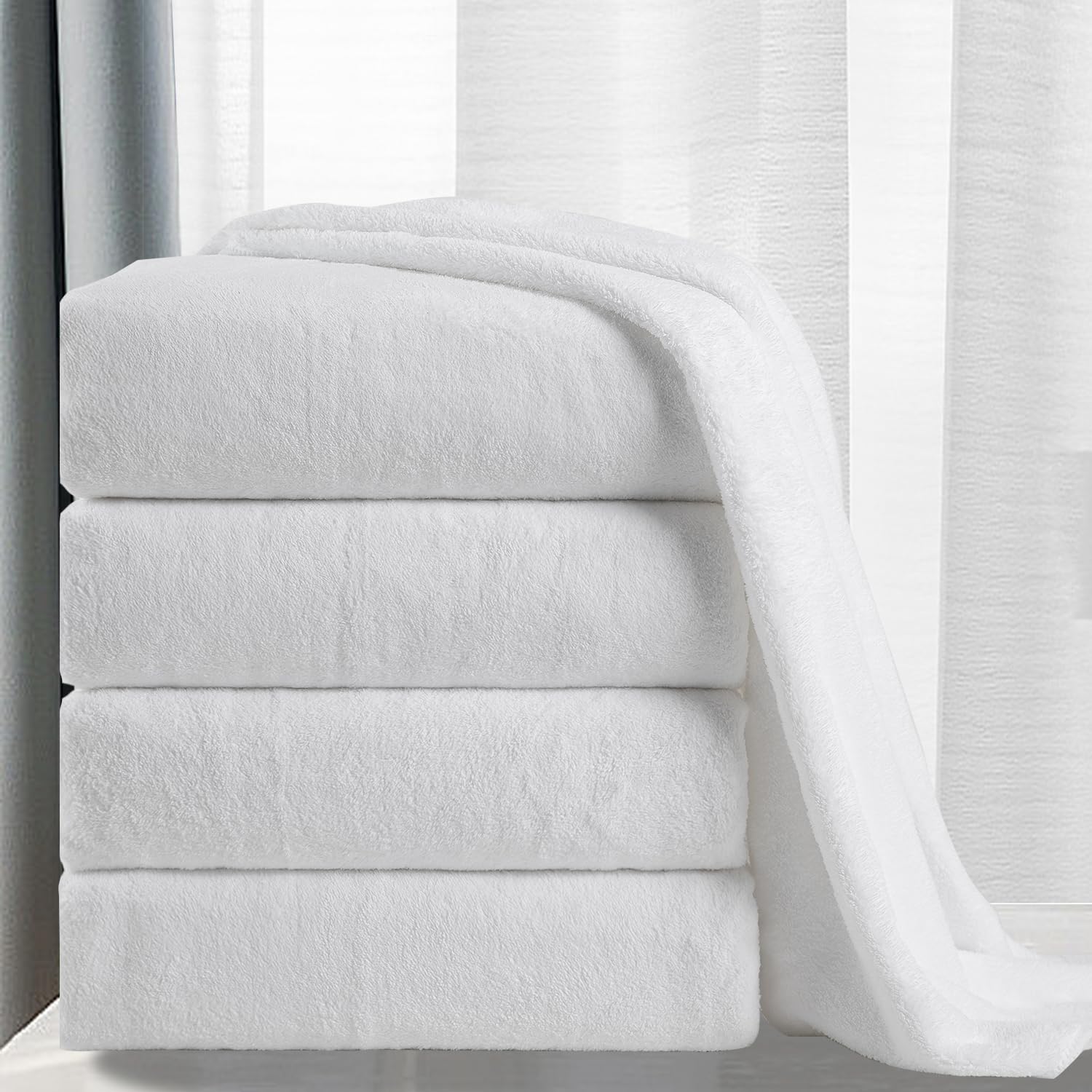 Minchi 8 Piece Bath Towels Set, 600 Gsm Bathroom Towel For Home And Hotel Oversize Sheet Towel, 2 Large Bath Towels 35X70 Inches