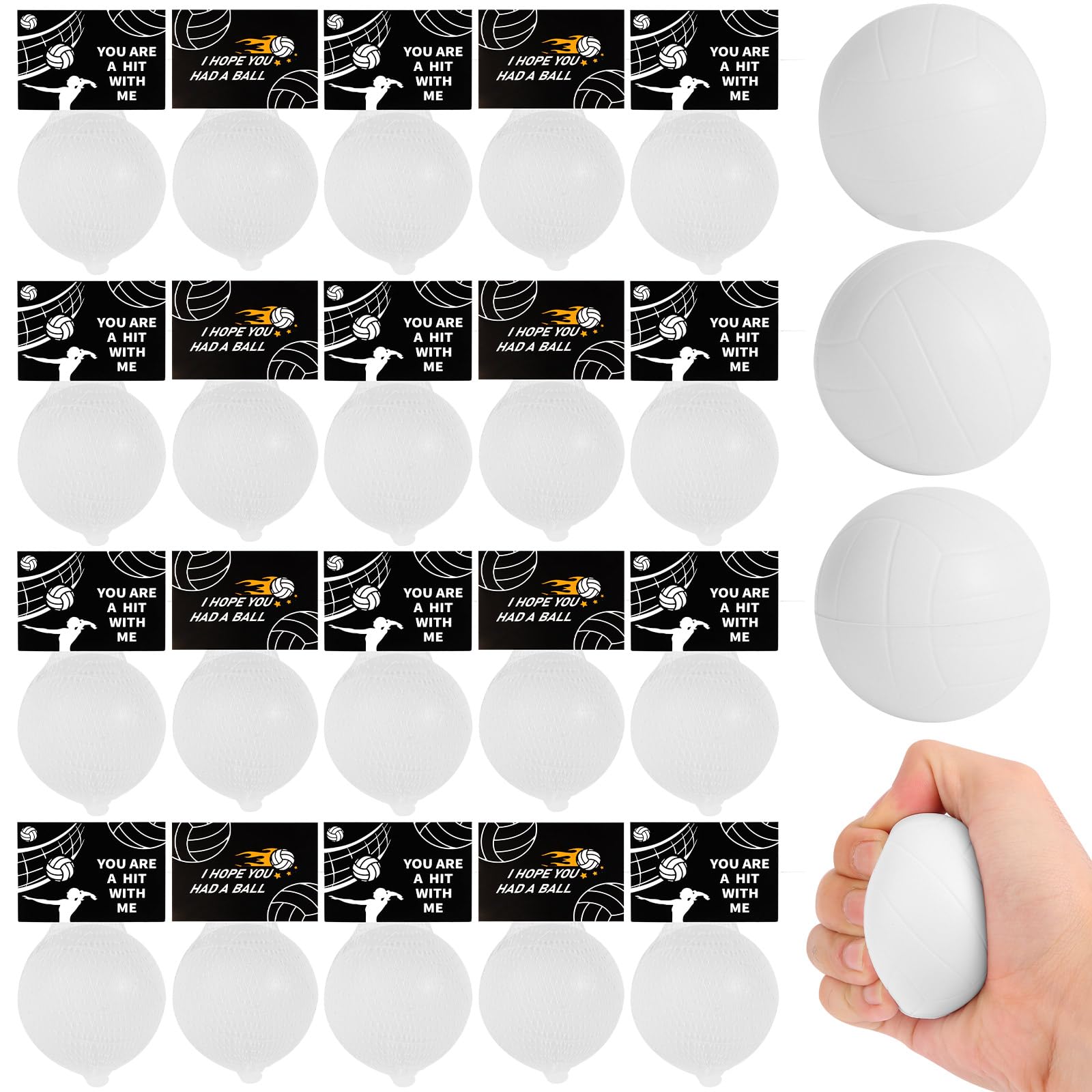 LiYiQ 24Pcs Volleyball Party Favors 2.36 Inch Volleyball Stress Balls for Kids Volleyball Birthday Favors Foam Volleyball Birthd