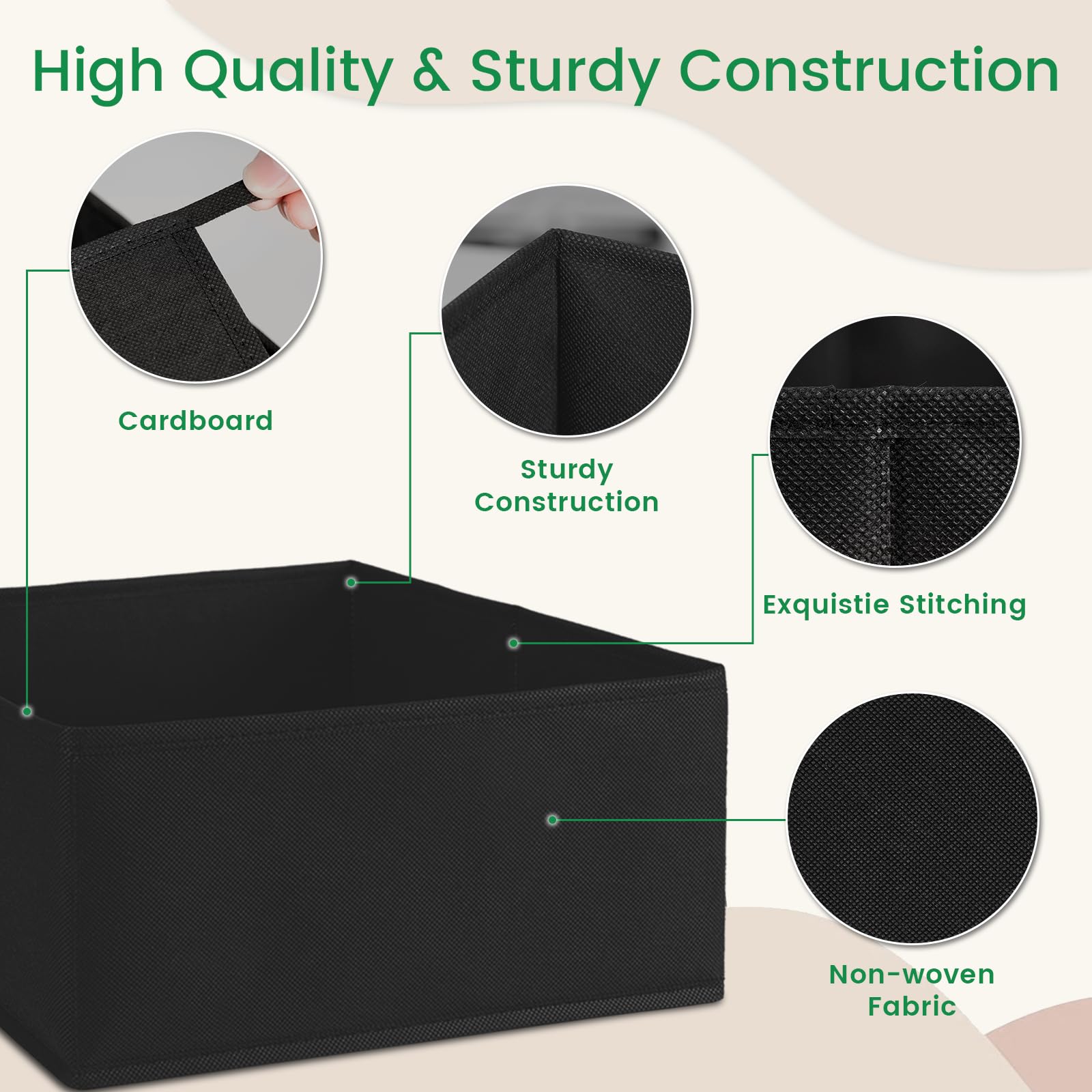 Criusia 16 Pack Underwear Drawer Organizer, Drawer Organizer Clothes, Foldable Cloth Storage Box Closet Dresser Drawer Divider O