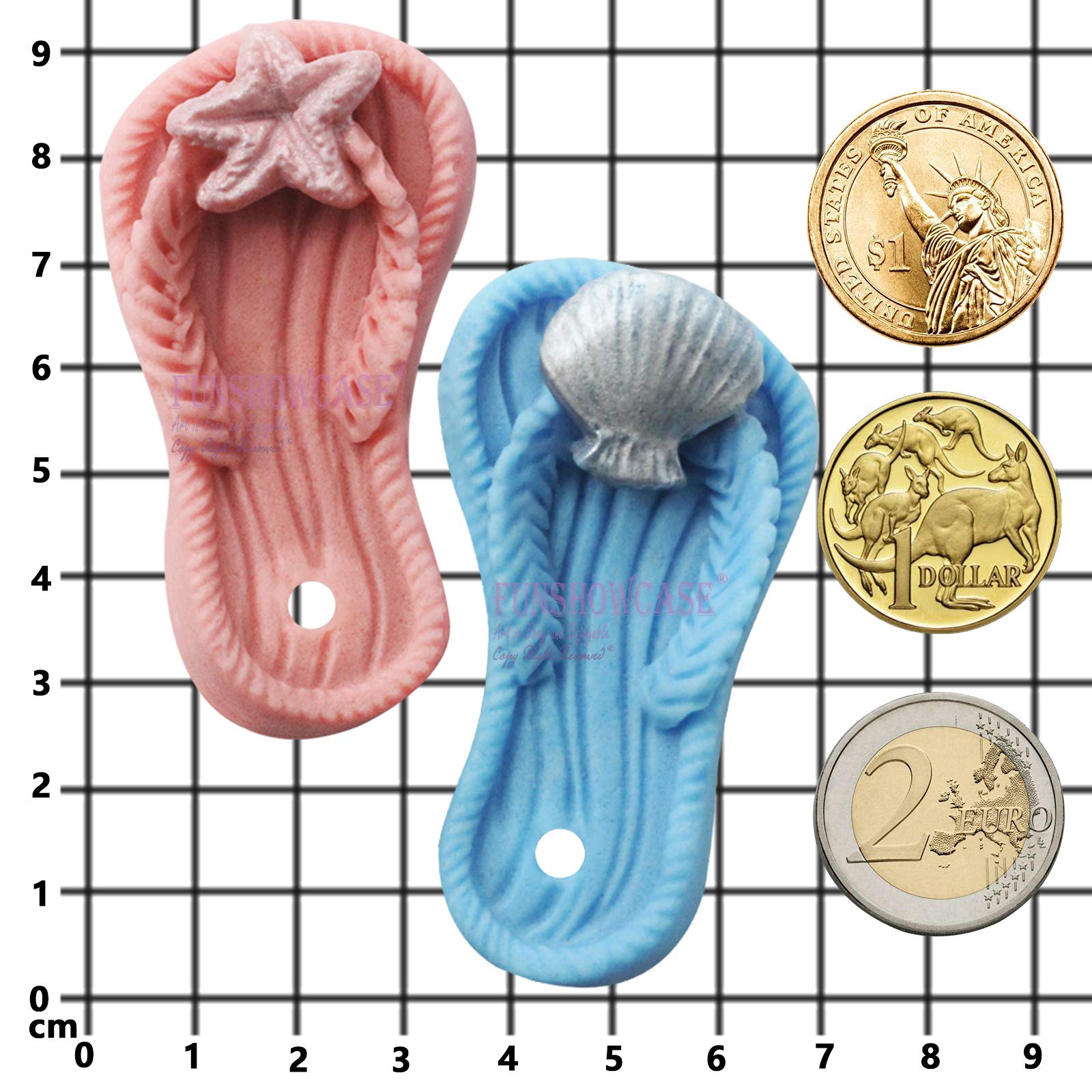 Funshowcase Large Flip Flop With Hole Candy Silicone Mold For Cake Decoration, Soap Making, Fondant Sugarcraft, Crafting Project