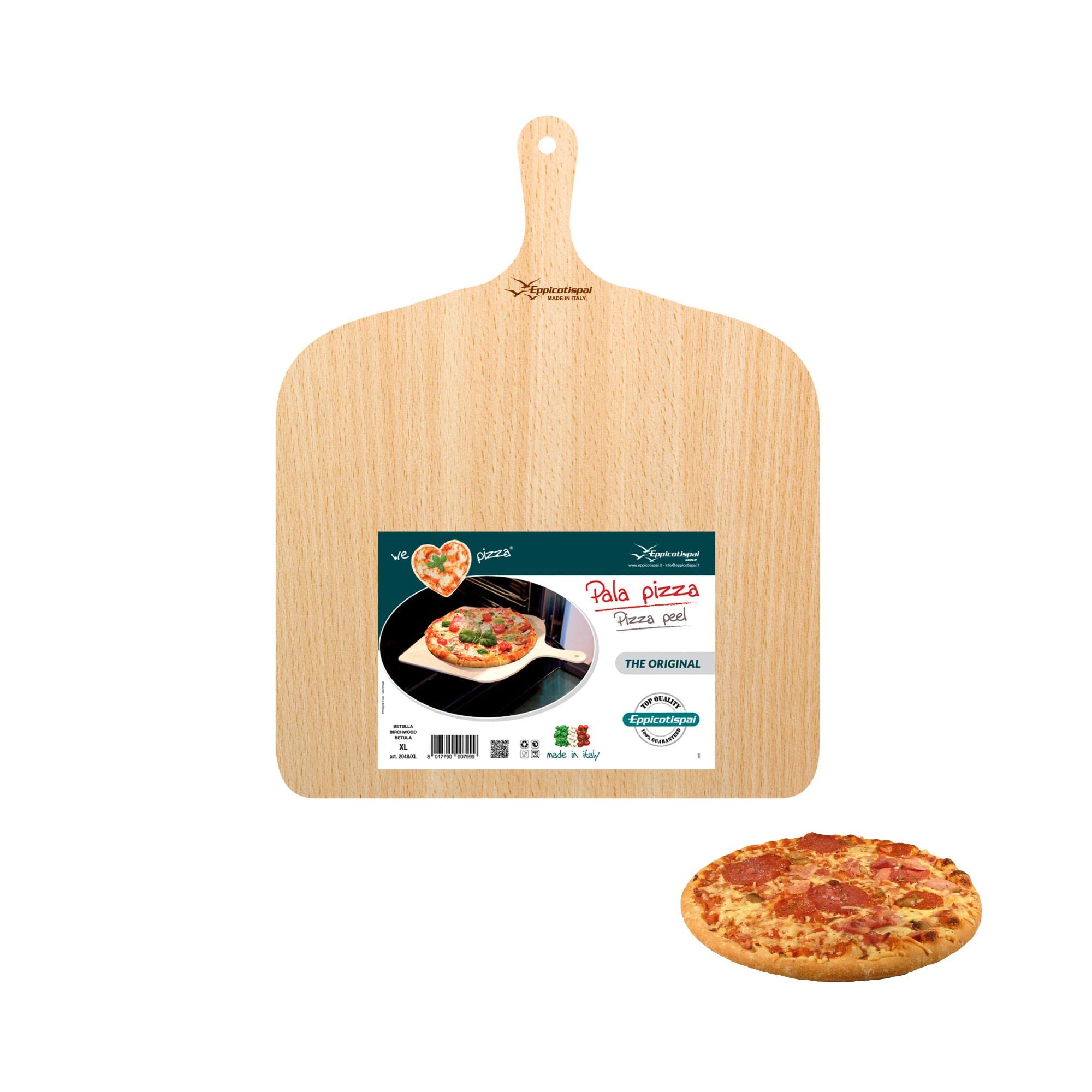 Eppicotispai Birchwood Pizza Peel, 14.75 By 19.70'', Cream