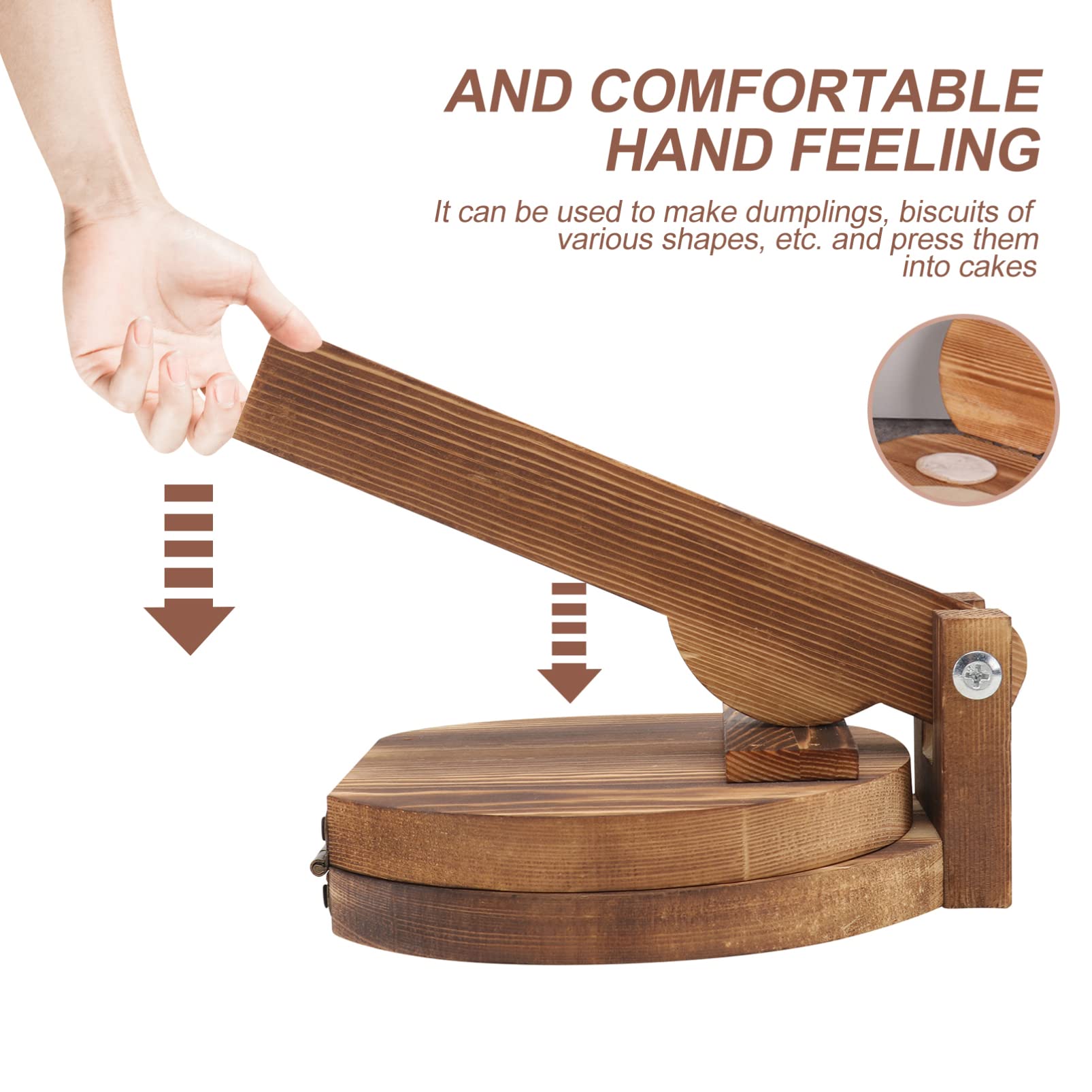 DOITOOL Wood Tortilla Press - Heavy Duty Dumpling Skin Maker, Natural Wood, Model 272I29E21S0594QF