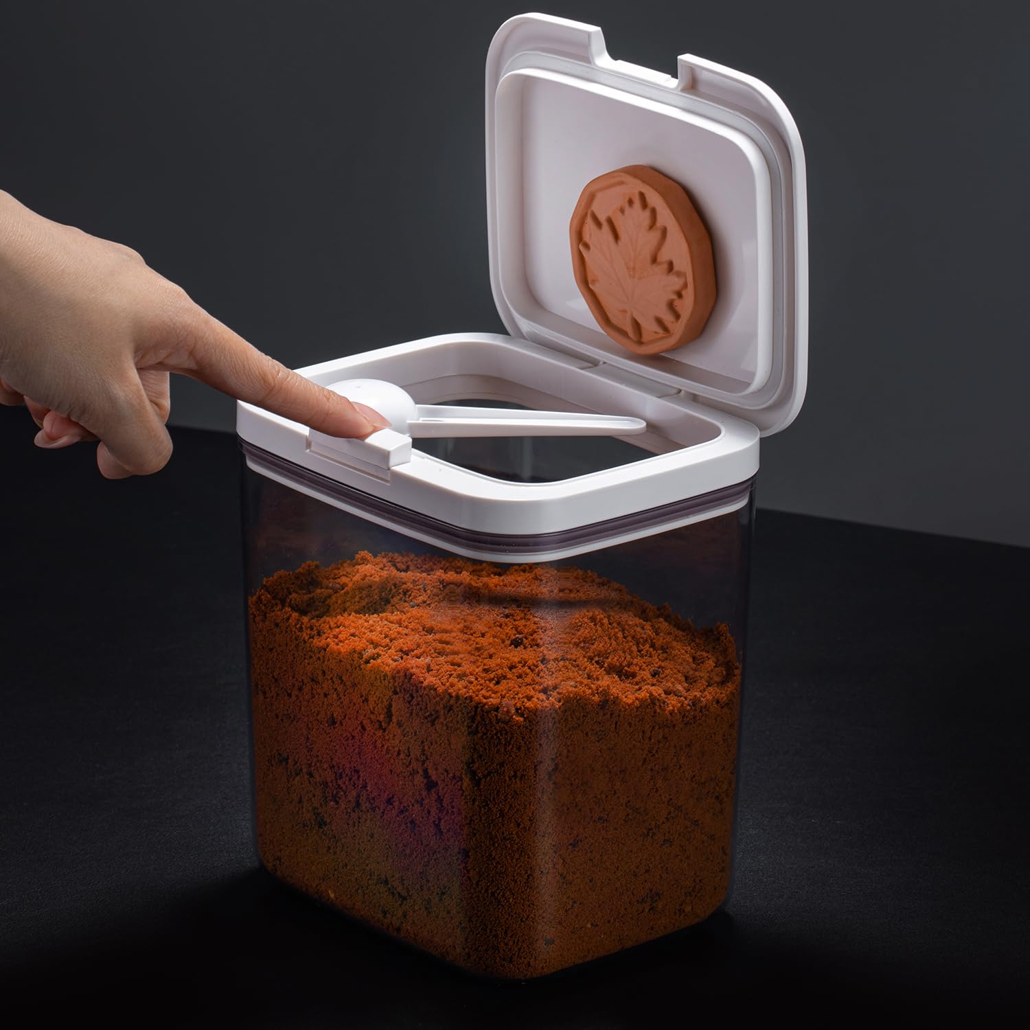 LivLab Brown Sugar Container- 2 Qt/2L Airtight Brown Sugar Keeper Storage Container Flour Container Coffee Canister with Spoon F
