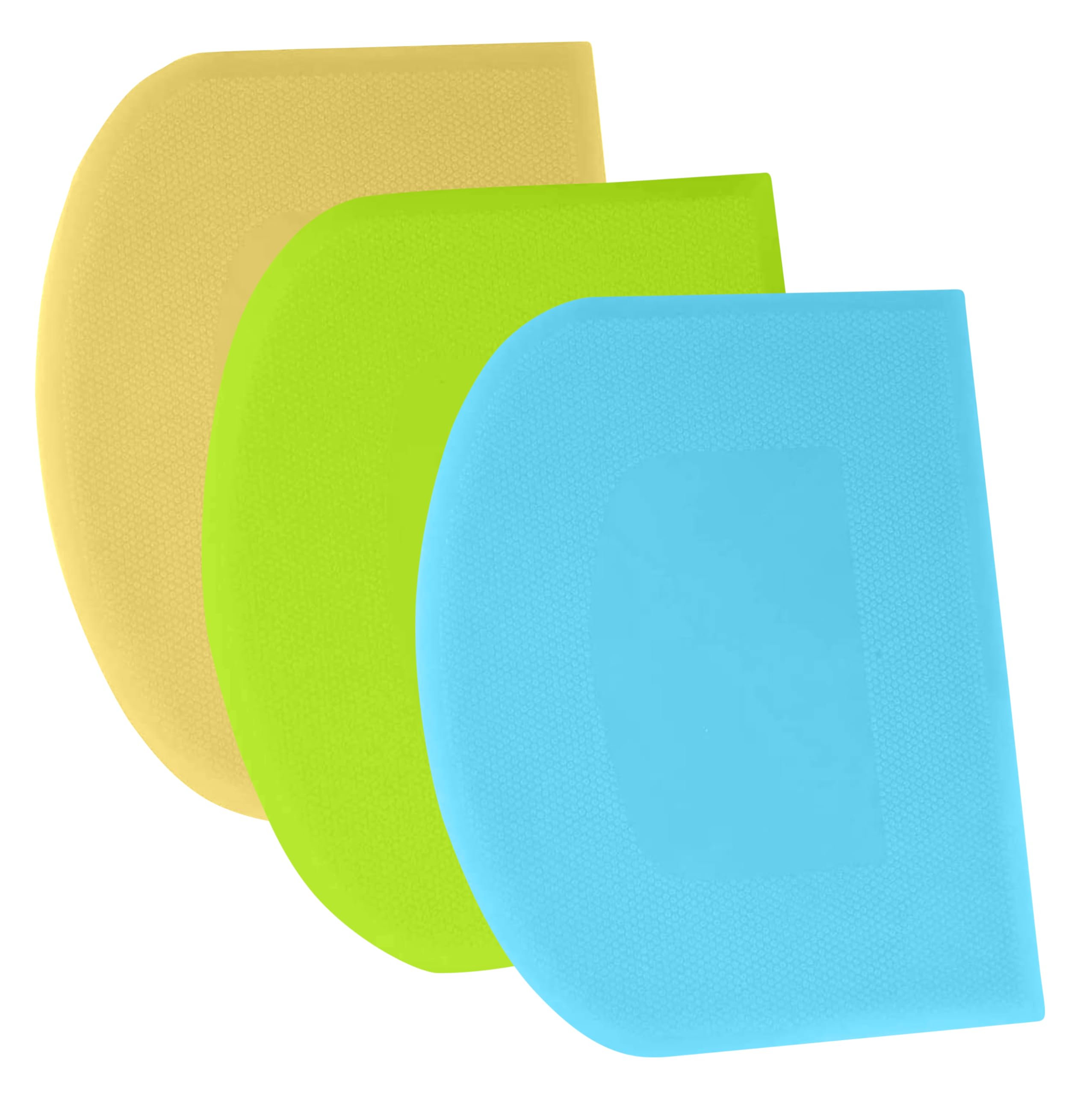 SURDOCA Dough Scraper Bench Scraper - 3P 10.6x6.7 Plastic Flexible Bowl Scraper, Sharp Edge & Angles Cake Scraper. Non-Slip Bake