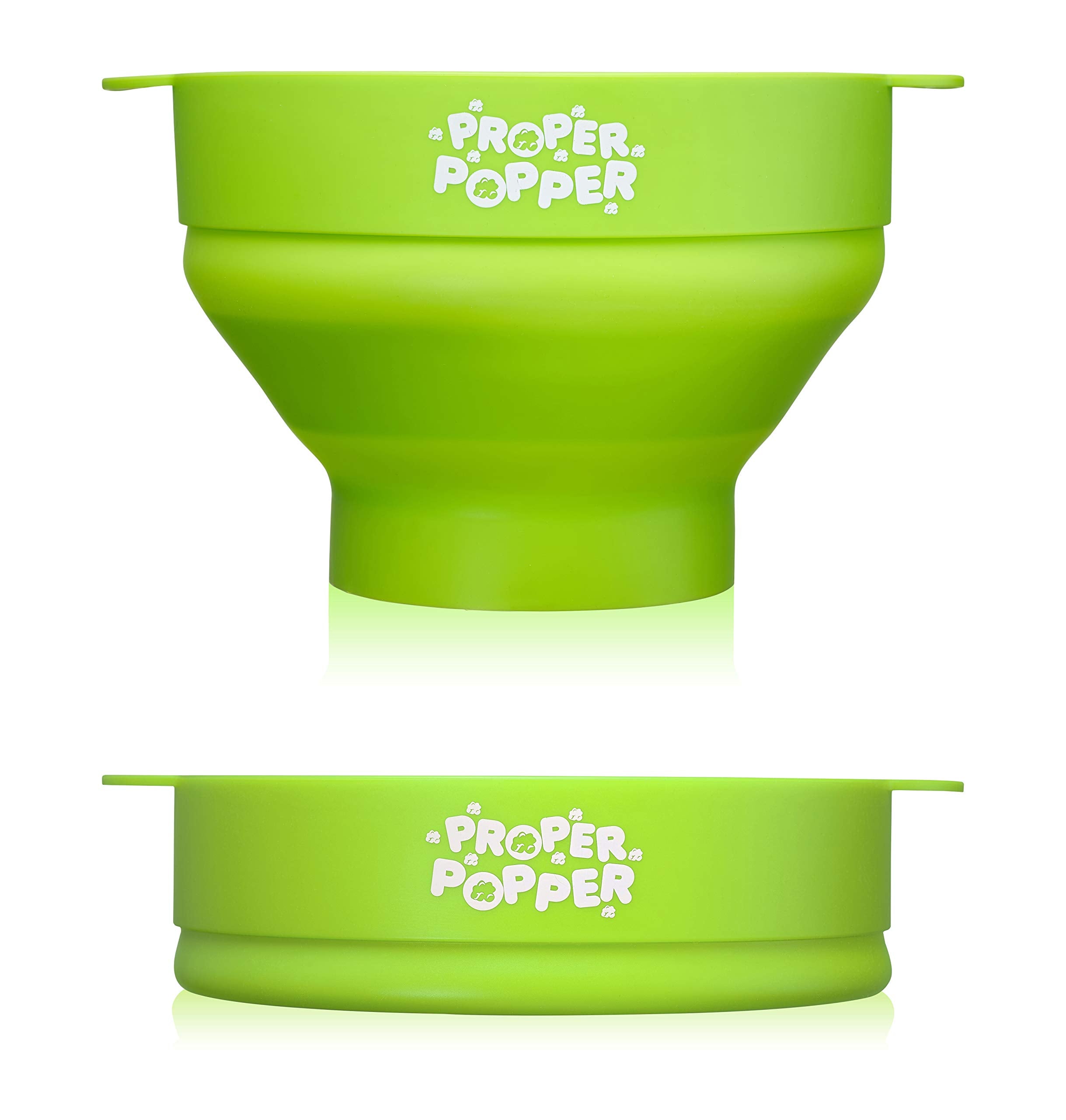 The Original Proper Popper Microwave Popcorn Popper, Silicone Popcorn Maker, Collapsible Bowl Bpa Free & Dishwasher Safe - (Gree