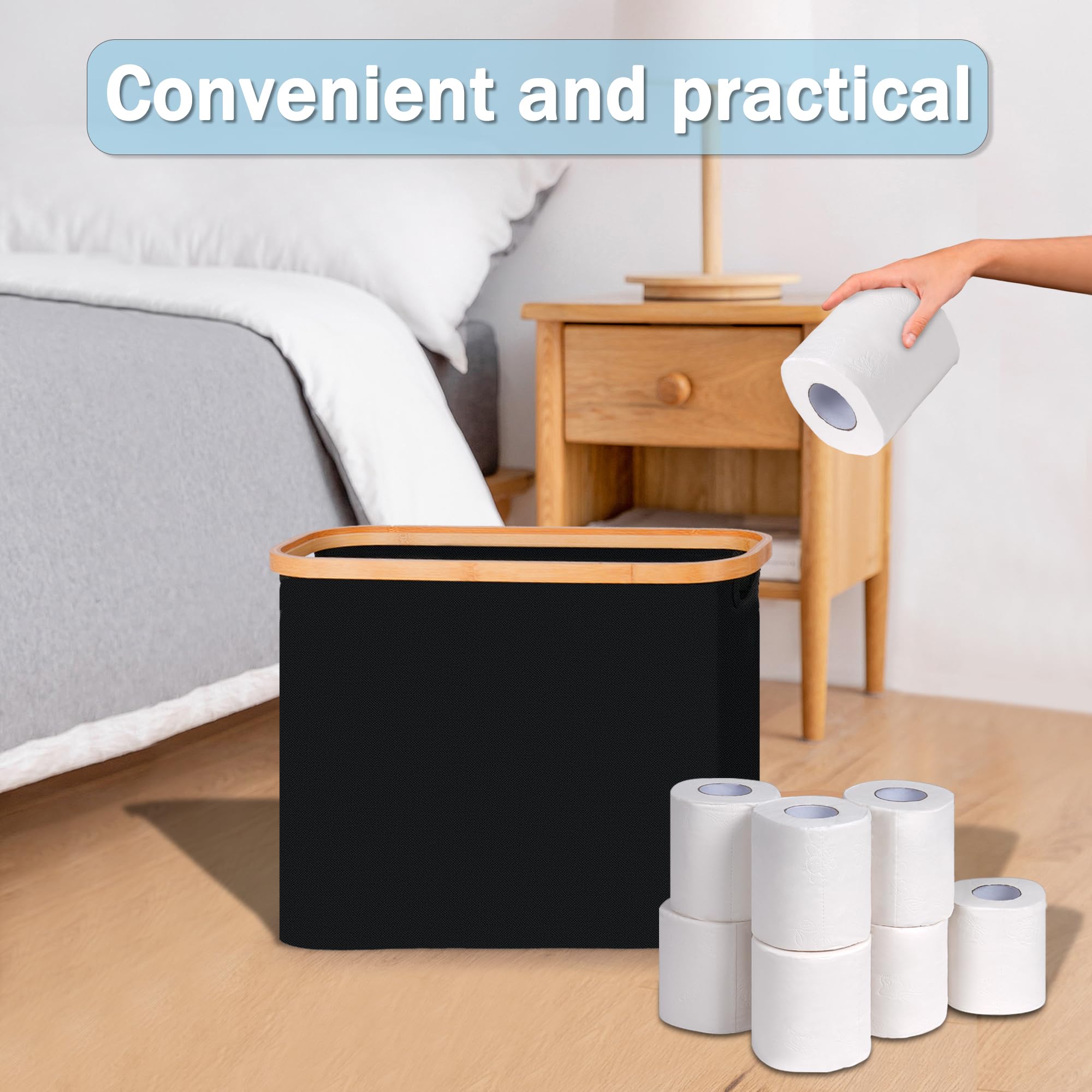 Efluky Toilet Paper Storage, Toilet Paper Basket With Lid, Bathroom Toilet Paper Storage Organizer, Free Standing Holder Up To 9