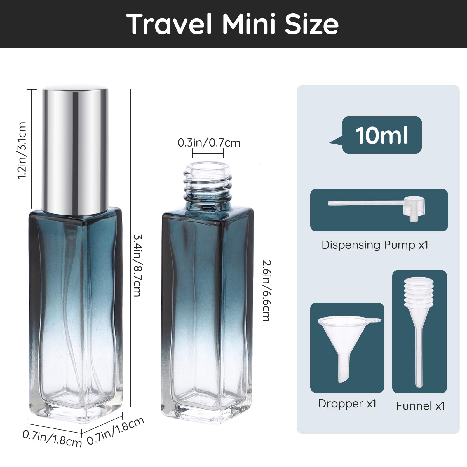 Segbeauty Refillable Perfume Bottle Travel, 5 Set Of 10Ml Pocket Glass Perfume Atomizer, Empty Fine Mist Mini Travel Bottles Set