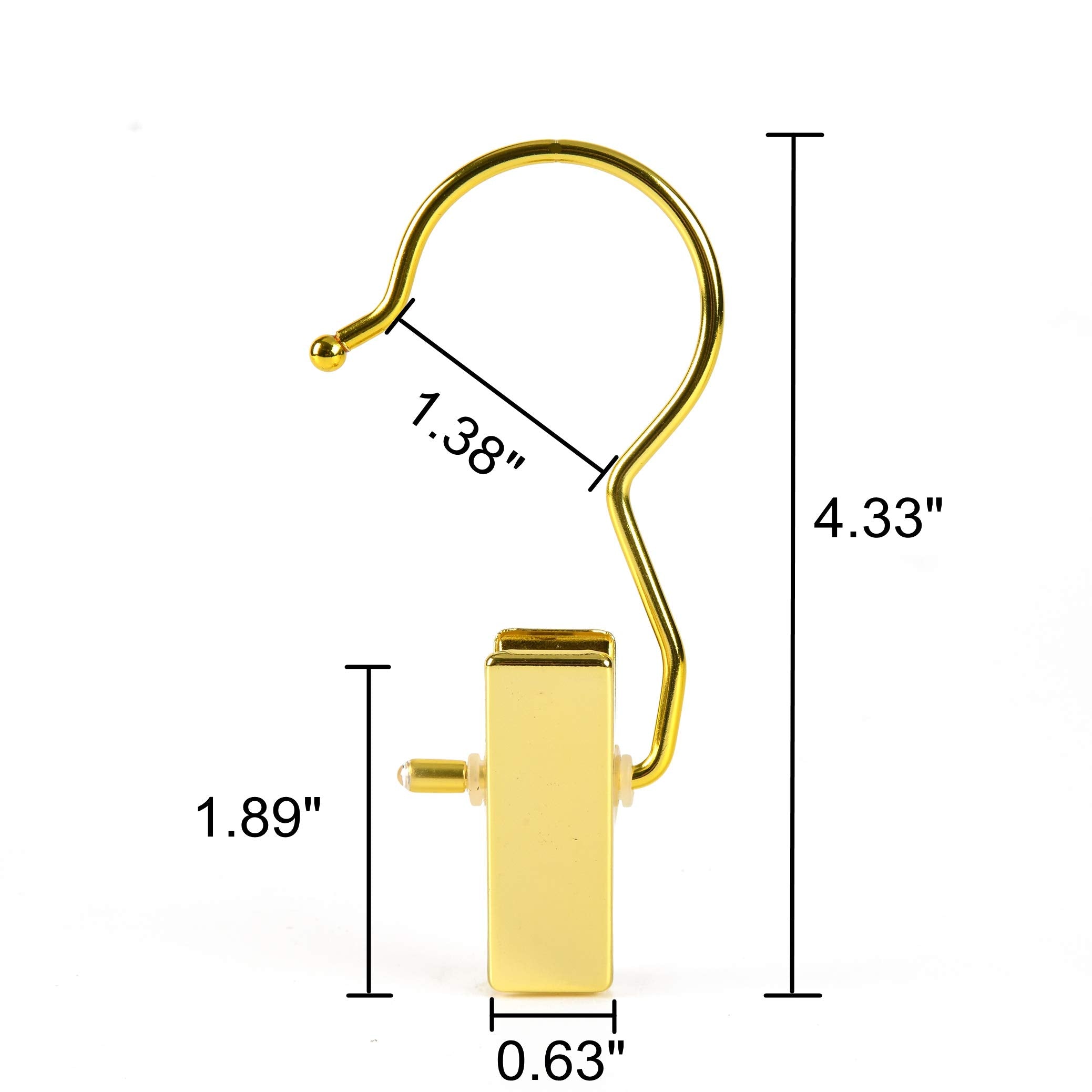 Amber Home 24 Pack Gold Boot Clips For Closet, Gold Boot Hangers With Hooks, Laundry Hooks, Clothes Pins, Portable Home Travel H
