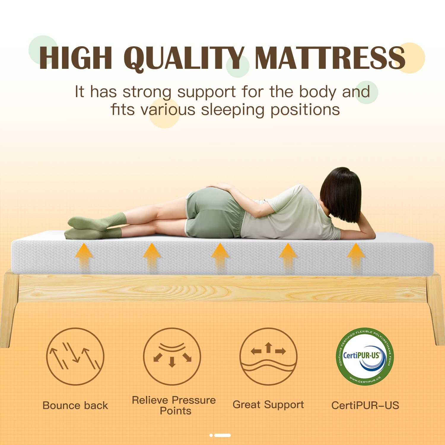 PayLessHere 8 inch Memory Foam Mattress Cooling Gel Green Tea Infused Mattress CertiPUR-US Certified Breathable Bed Mattress for Cooler Sleep Supportive & Pressure Relief White Twin