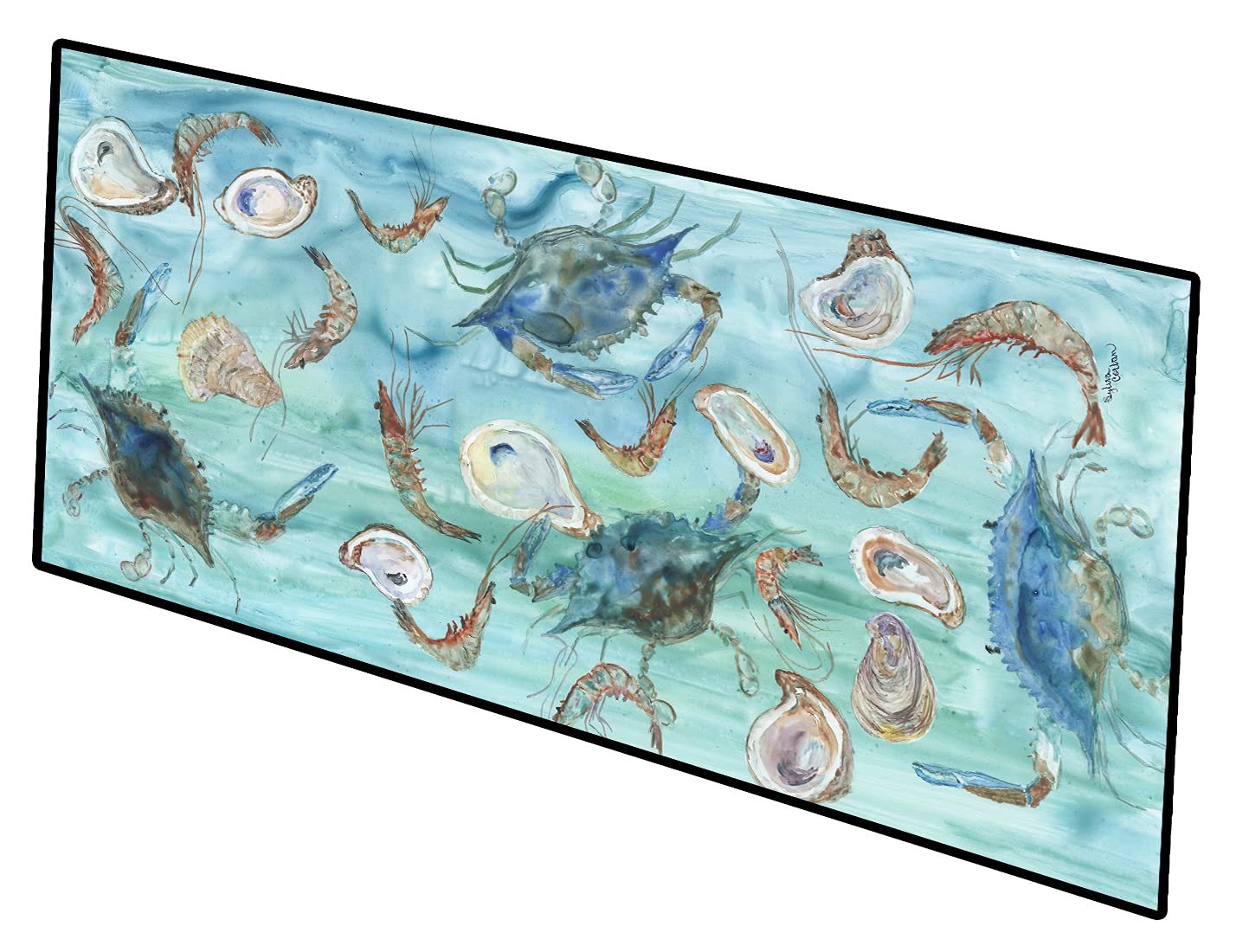 'Crab  Shrimp and Oysters Indoor or Outdoor Runner Mat 28x58 SC2086HRM2858''