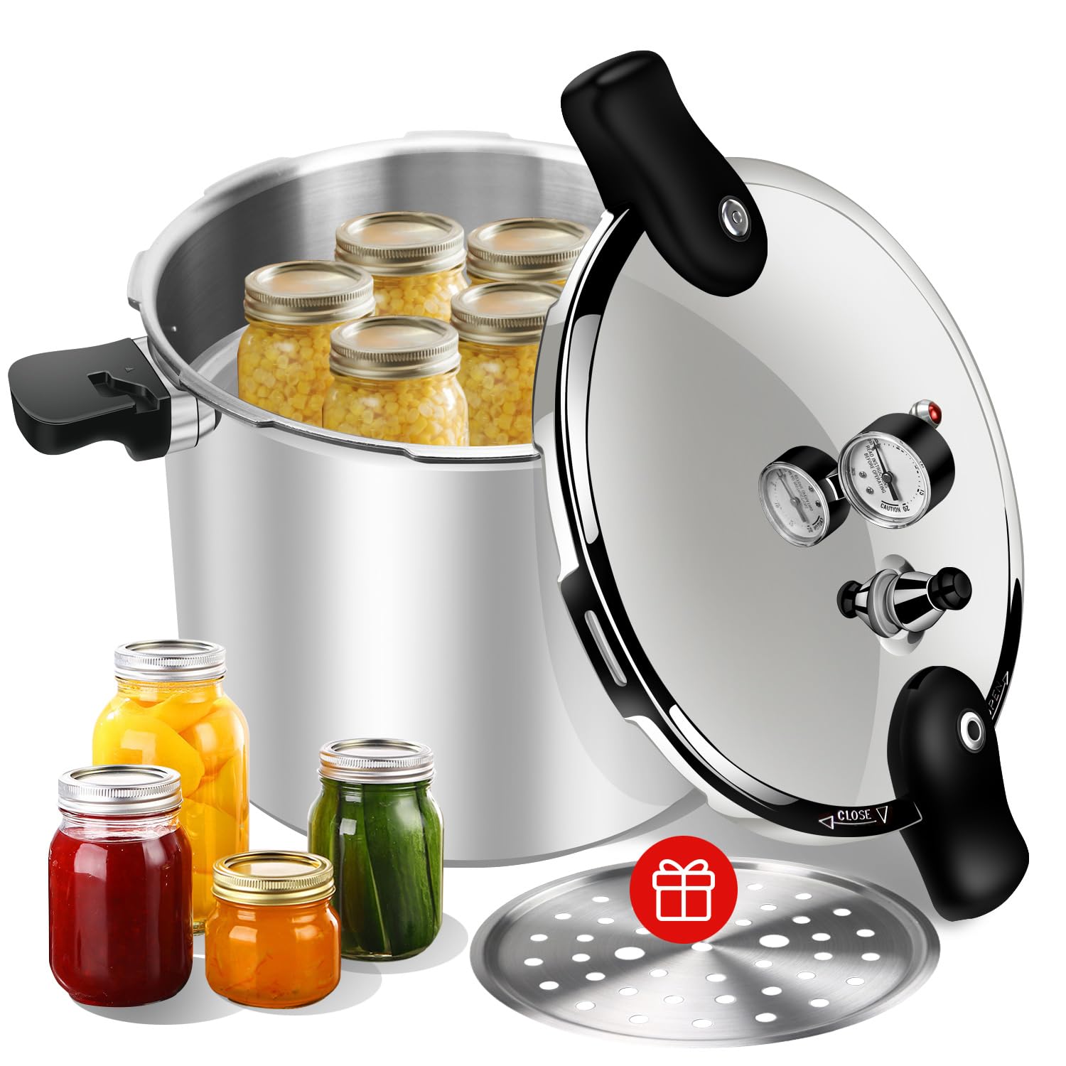 2325qt Pressure Canner, large Pressure Cooker, 1015PSI for Batch Canning, Compatible with All Stoves,pressure canners for cann