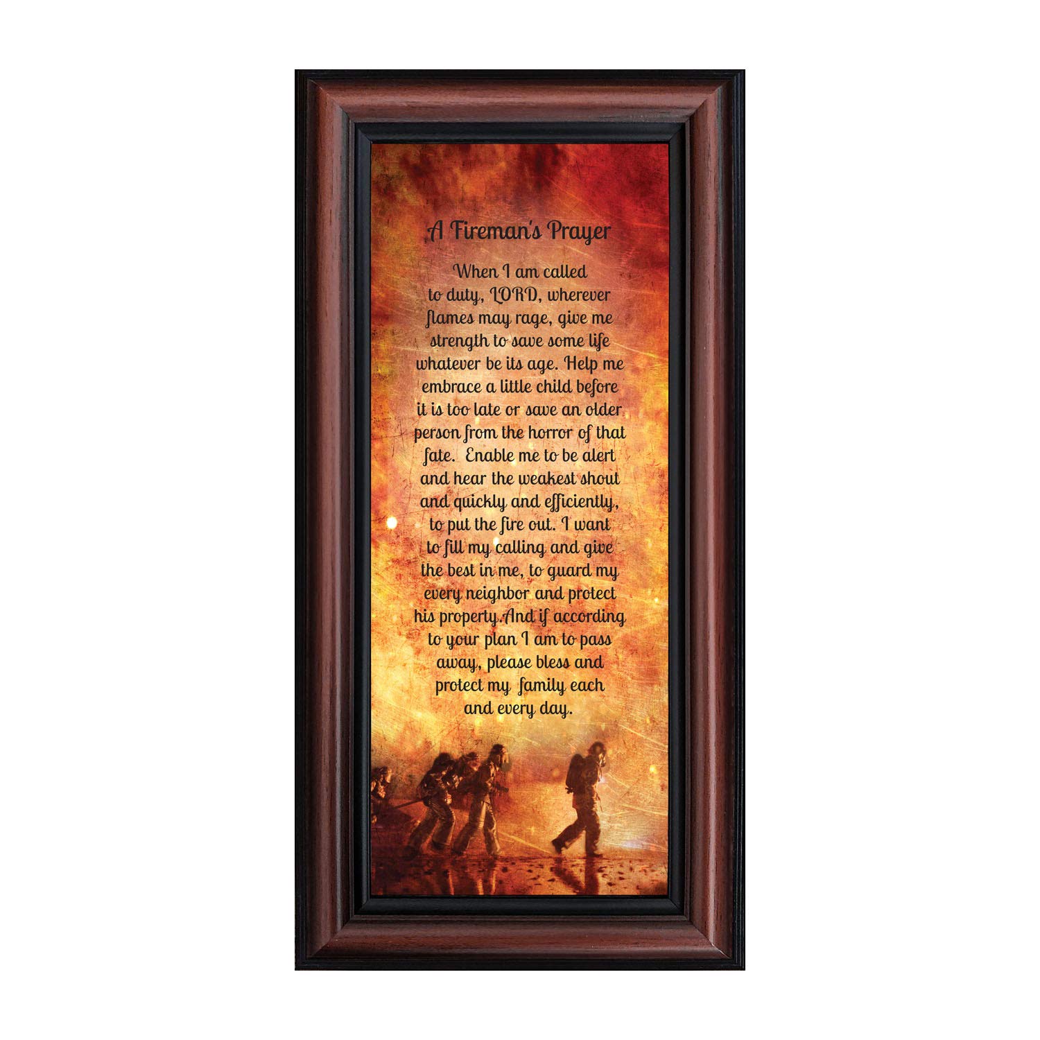 Crossroads Home D  cor Firemans Prayer Picture Frame, Firefighter Decor, Firefighter Graduation Present, 7361W