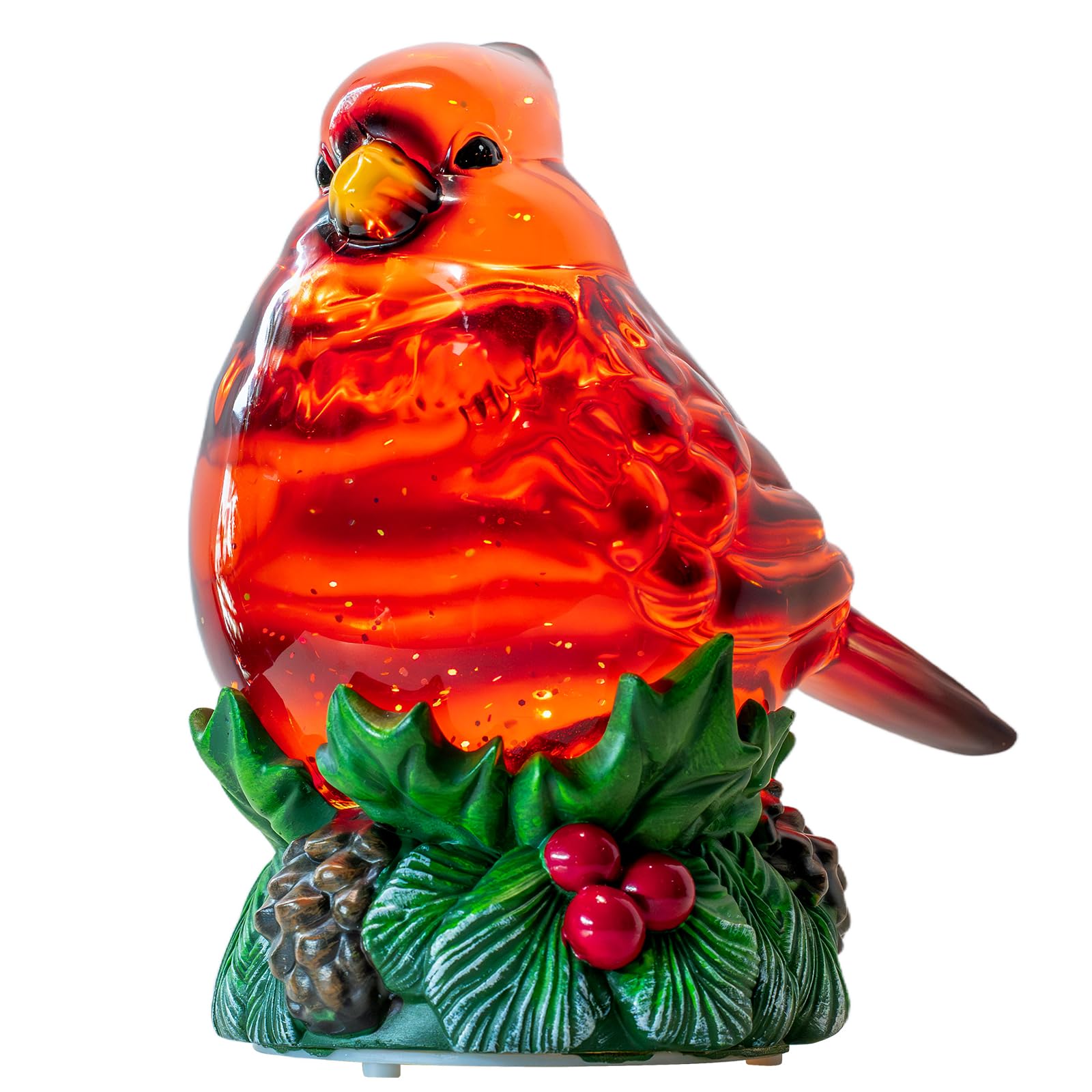 Christmas Snow Globes Cardinal Holly Music Water Lantern Holiday Decorations Gifts for Family Children or Friends