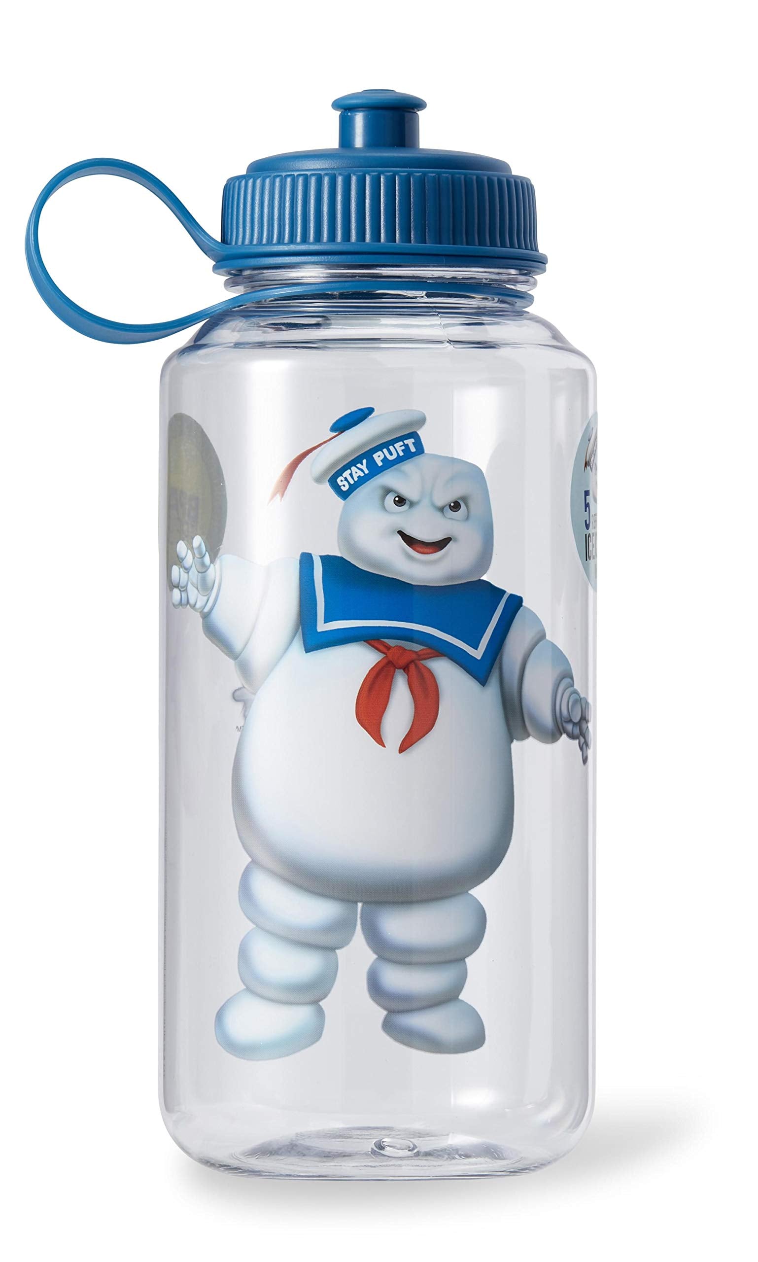 Ghostbusters Stay Puft 32Oz Plastic Water Bottle W/ Ice Cube Molds