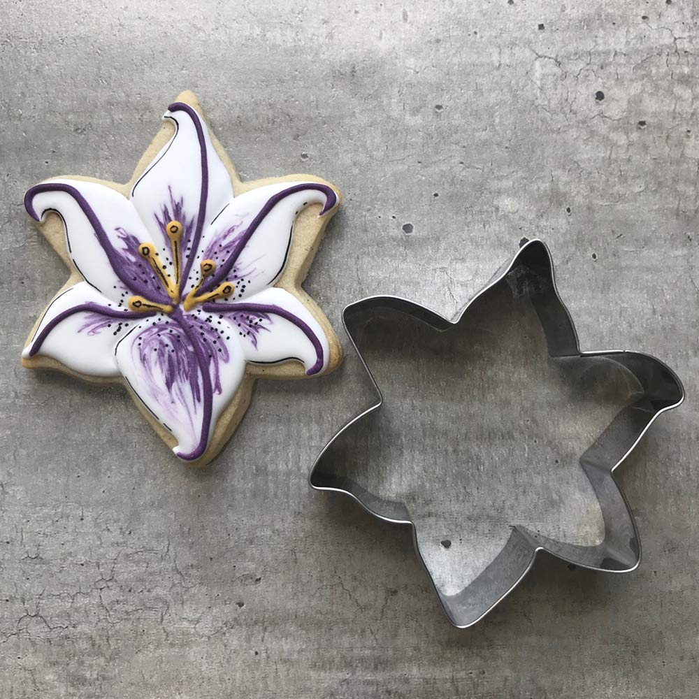 Liliao Lily Flower Cookie Cutter - 3.3 X 3.7 Inches - Stainless Steel