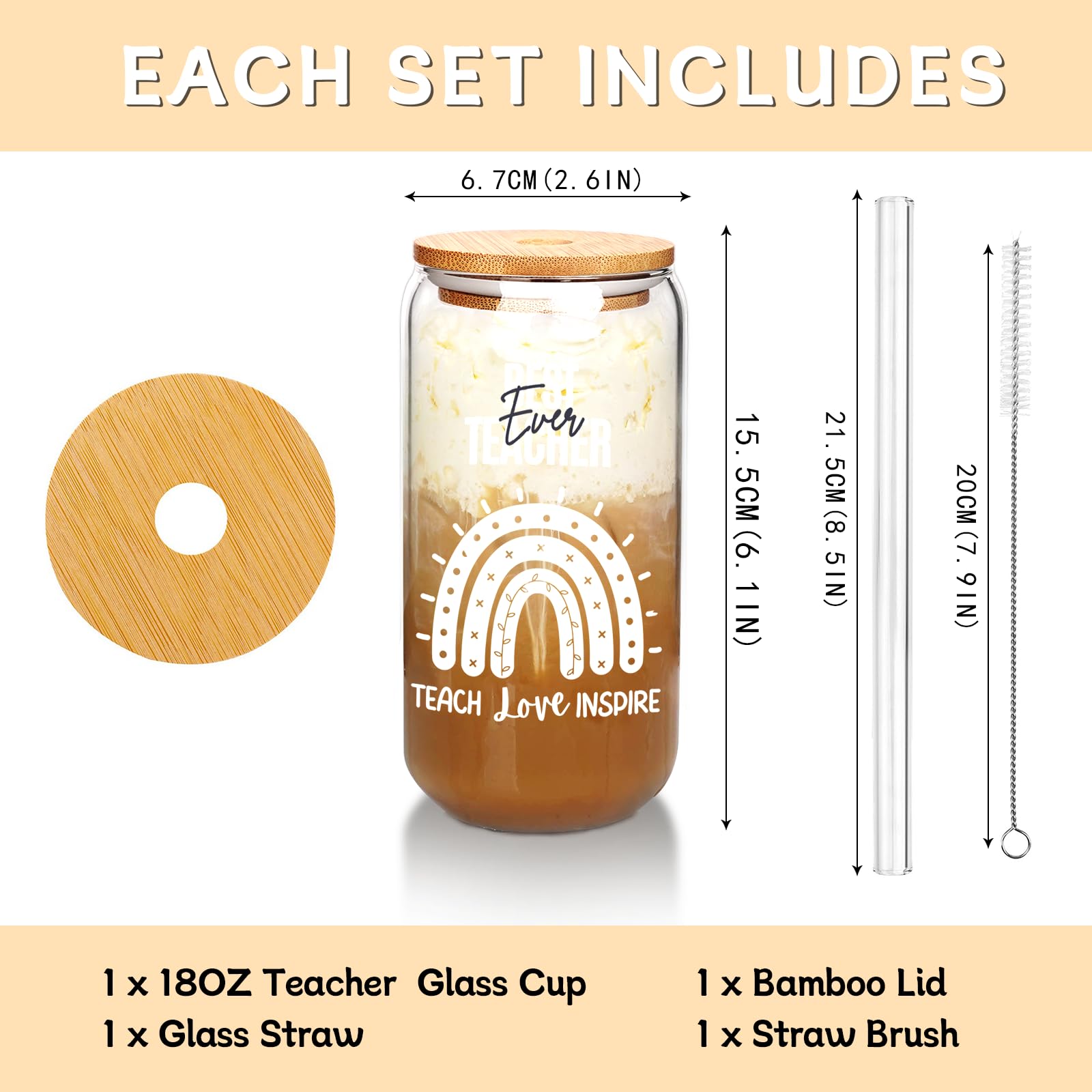 Anotion Teacher Appreciation Tumbler - Back To School Teacher Appreciation Gifts Bulk Teacher Gifts Women Best Teacher Ever Back