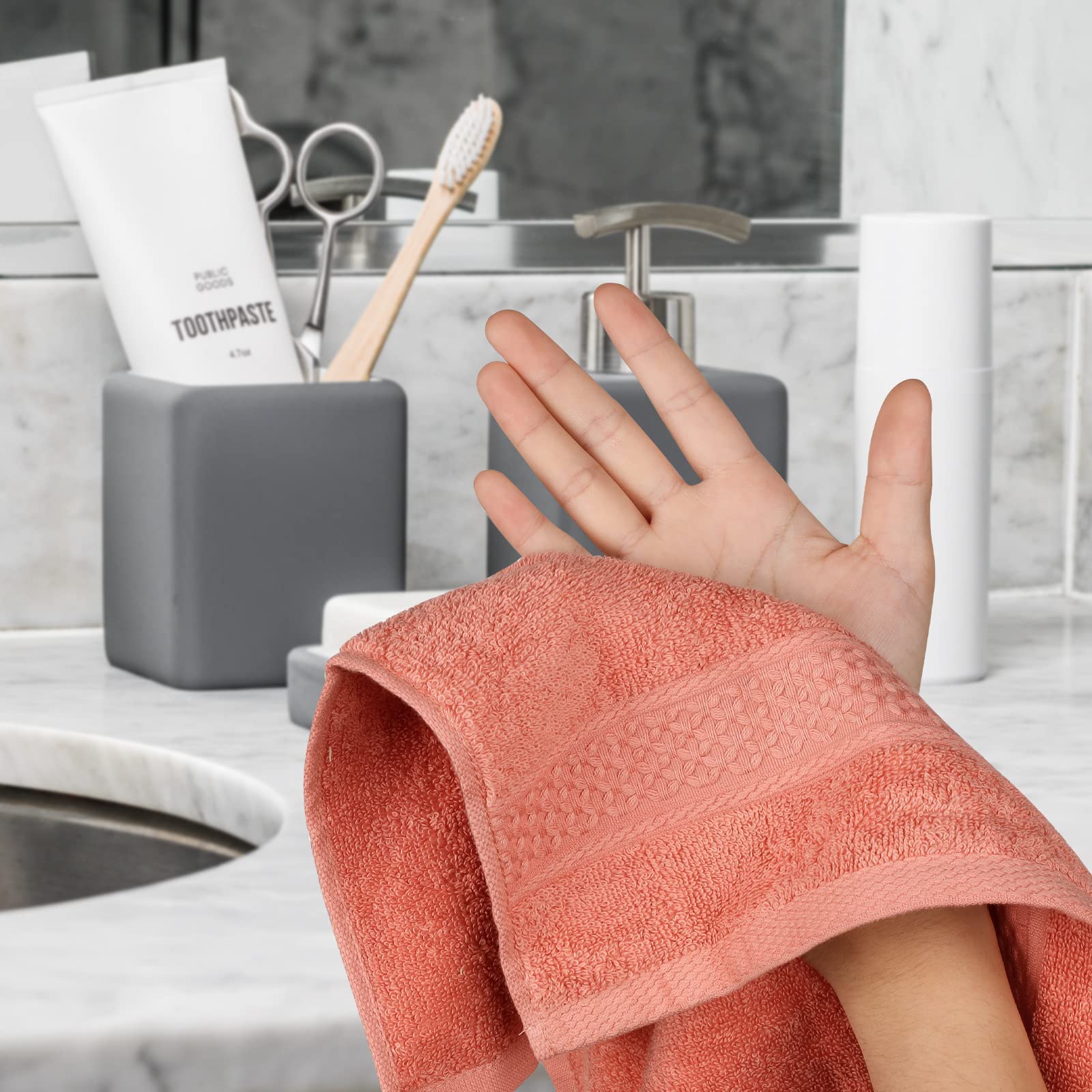 Chiicol Washcloths For Body And Face - Absorbent Bath Towels Bulk Set, 100% Cotton Hotel Towels For Bathroom . Durable,Soft Wash