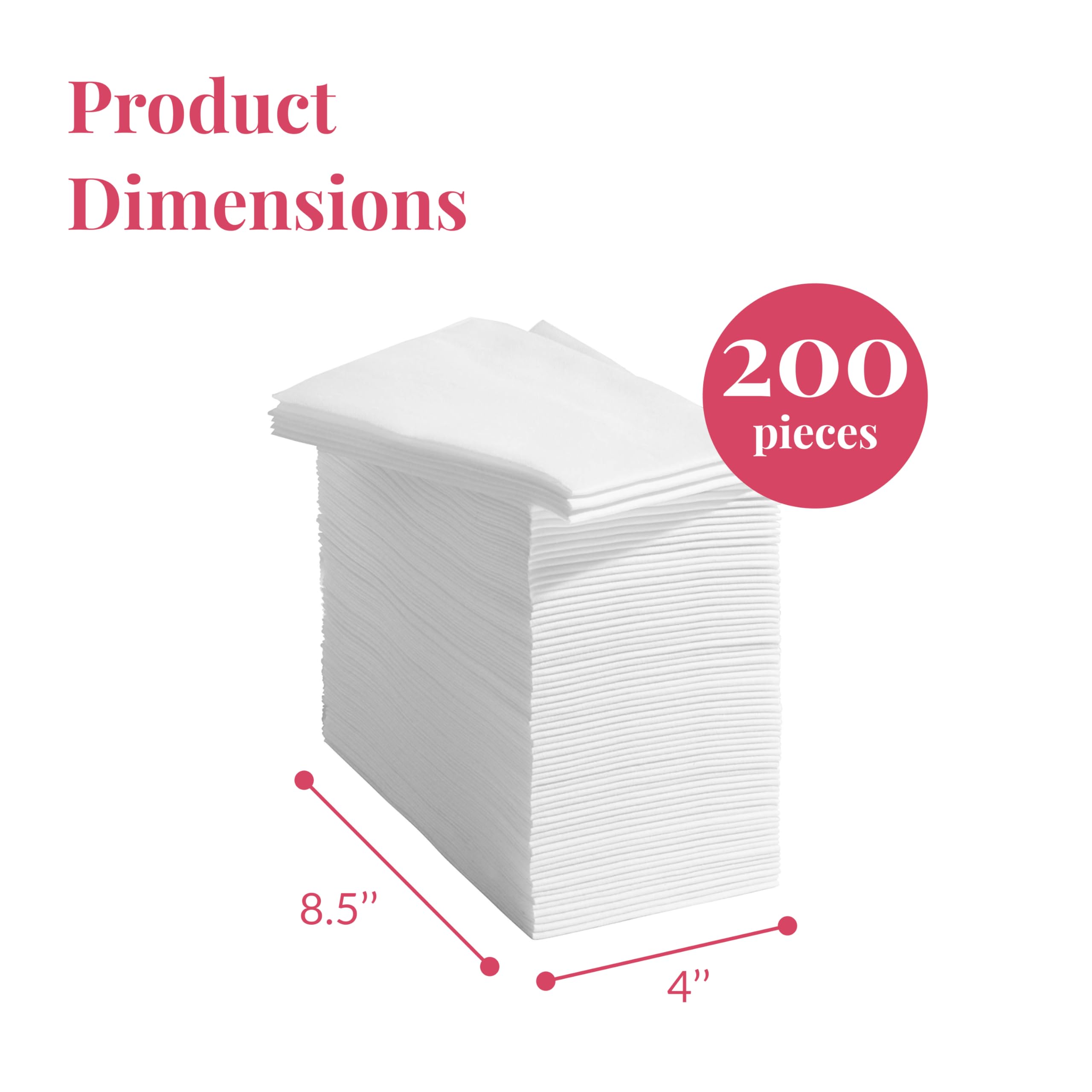 Prestee 200 Disposable Paper Hand Towels That Feel Like Linen Napkins - White, Disposable Guest Towels, Wedding Napkins, Paper N