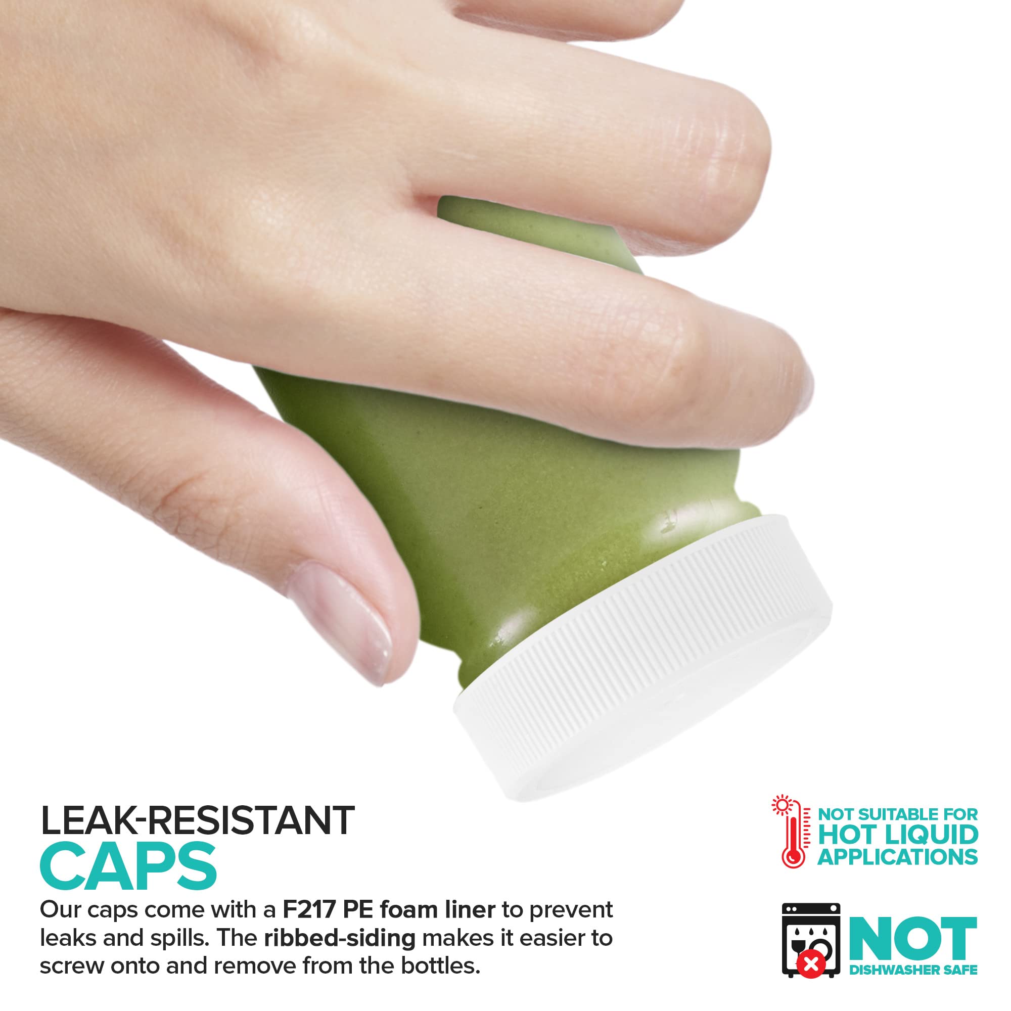 Stock Your Home Glass Shot Bottles with Caps (8 Pack) 2 Oz Juice  Wellness  or Ginger Shots Bottle - Leak Proof  Dishwasher Safe  Mini Jars with Plastic Lids - Reusable Small Juicing Containers