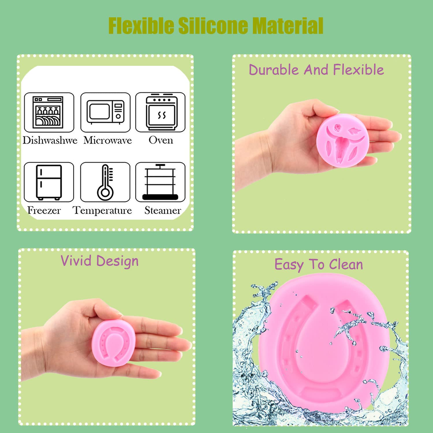 Mujiang Bull Head Silicone Molds Horse Saddle Horseshoe Hoof Horseshoe Boot Fondant Molds For Cake Decorating Candy Chocolate Gu
