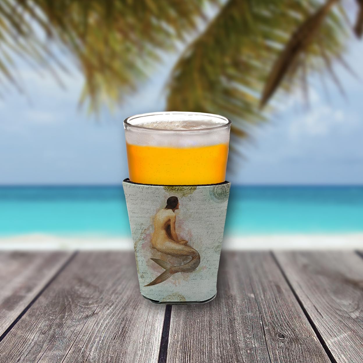 Mermaids and Mermen  Red Solo Cup Beverage Insulator Hugger