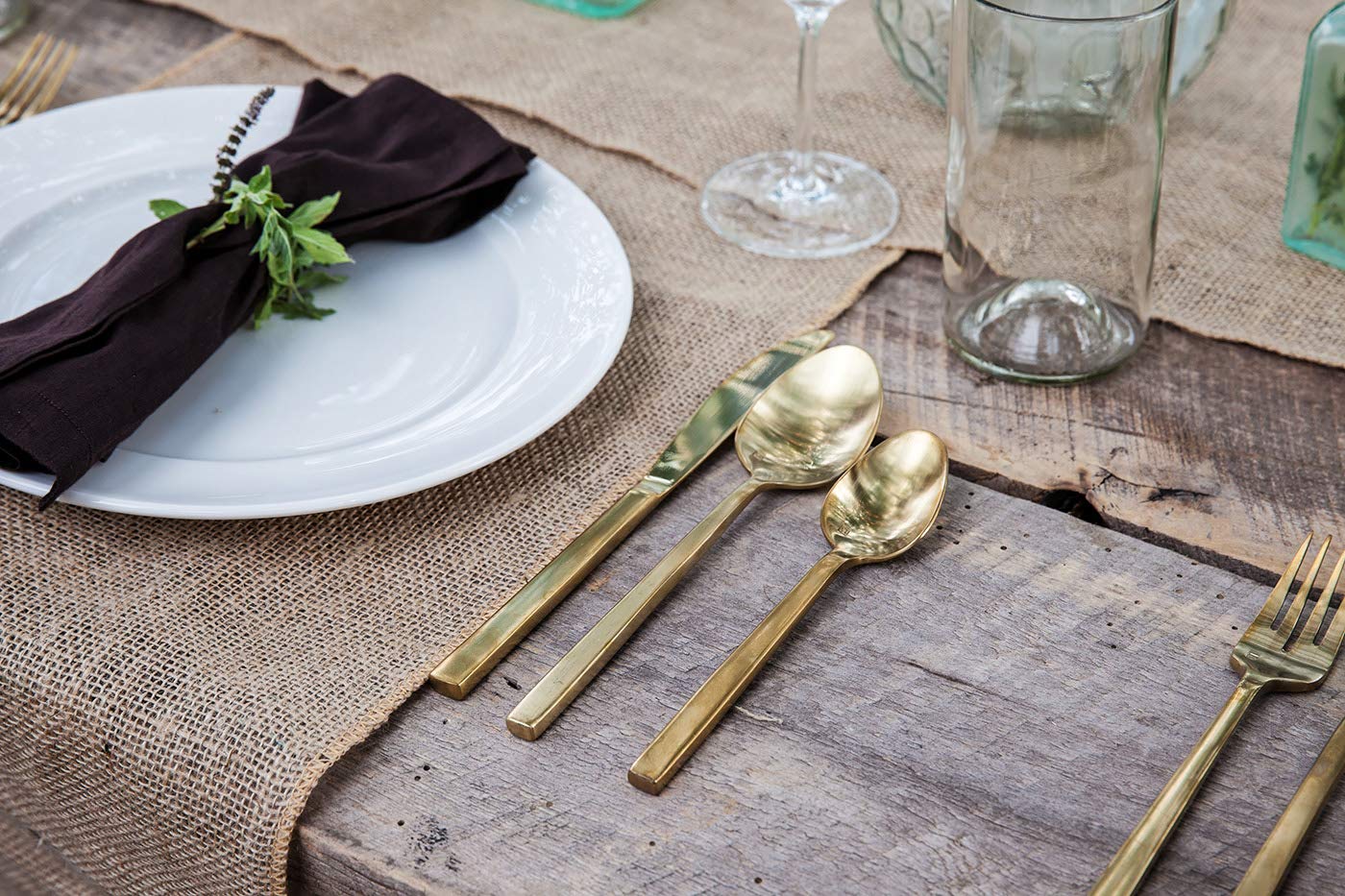 Fortessa Arezzo 2 Piece Serving Set, Boxed, Brushed Gold