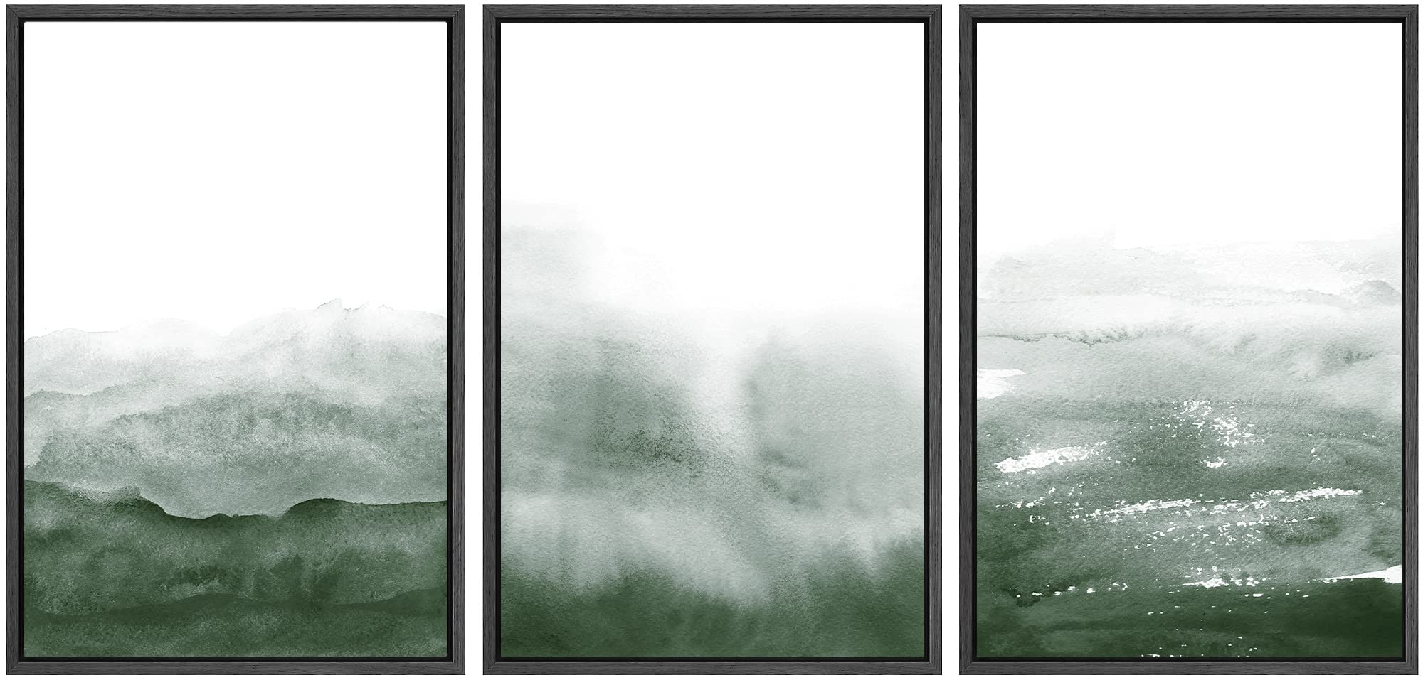 Signwin 3 Piece Framed Canvas Wall Art Fog Above The Mountains Prints Nature Wilderness Illustrations Abstract Traditional Home