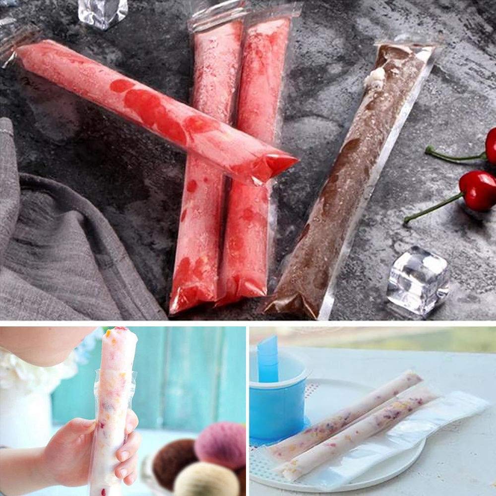 160 Disposable Ice Popsicle Mold Bags Bpa Free Freezer Tubes With Zip Seals  For Healthy Snacks, Yogurt Sticks, Juice & Fruit Sm