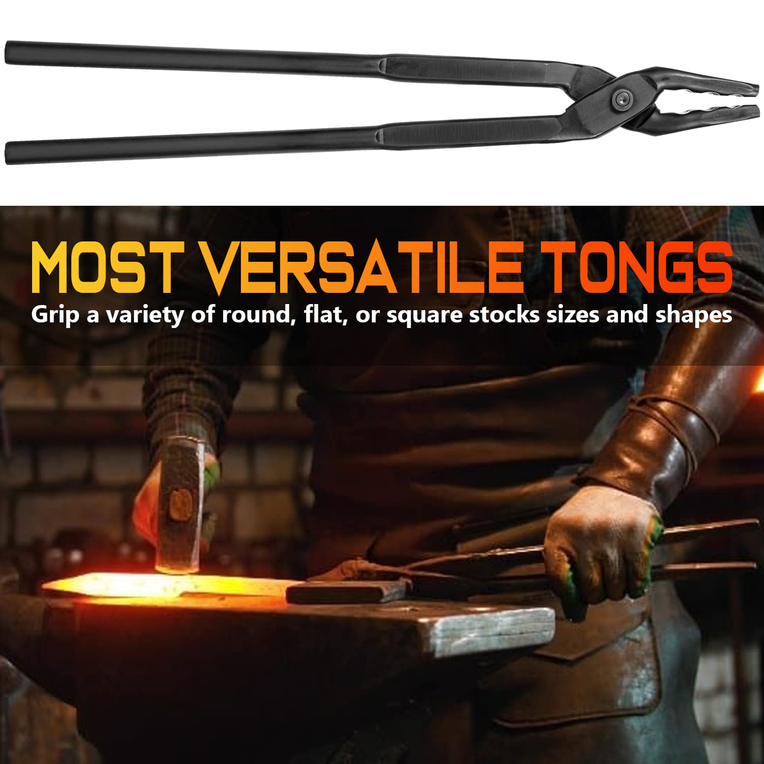 Blacksmith Wolf Jaw Tongs Essential Blacksmithing Utensils Forge Tong For Blacksmiths Handmade Beginners And Professionals (16In
