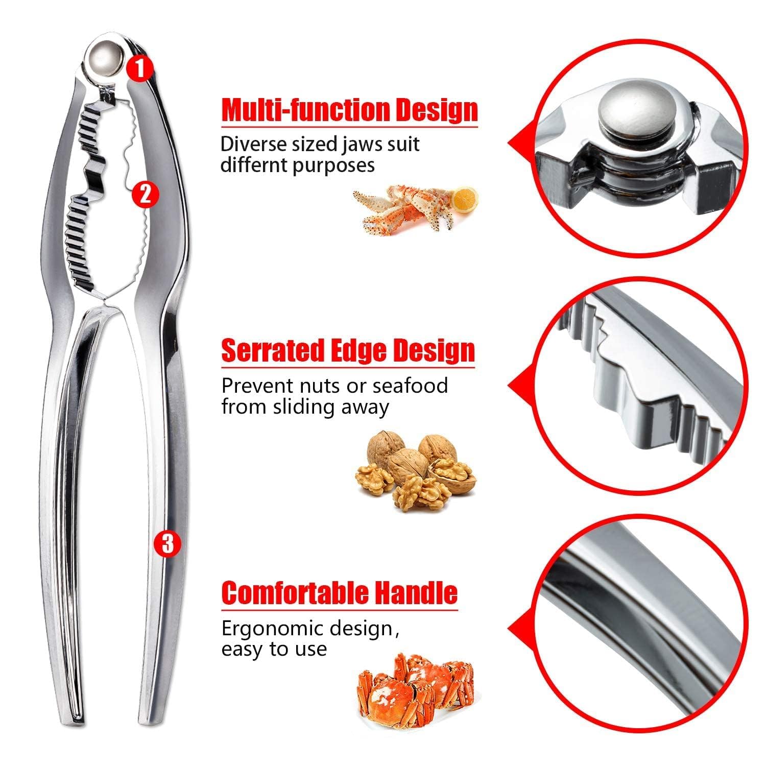 12 Pcs Crab Crackers And Tools Set Heavy Duty Seafood Tools Set Crab Leg Crackers Lobster Nut Crackers Opener Home Kitchen Parti