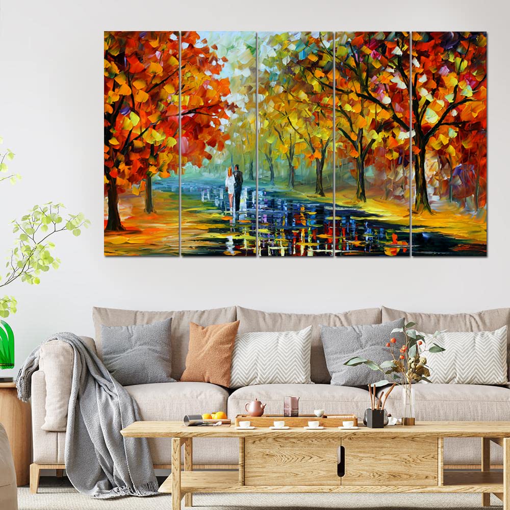 Maxstone Beautiful Tree With Love Bird Abstract Painting For Wall (60 X 30 Inch) Scenery Wall Painting Multiple Frames Wall Hang