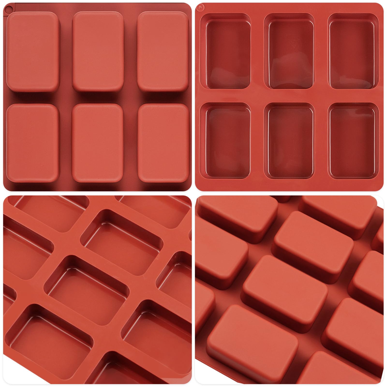Joersh 2 Pack Silicone Mini Loaf Pan, 12 Cavity Mini Bread Pan Nonstick Silicone Baking Molds For Brownie, Cornbread, Cheesecake