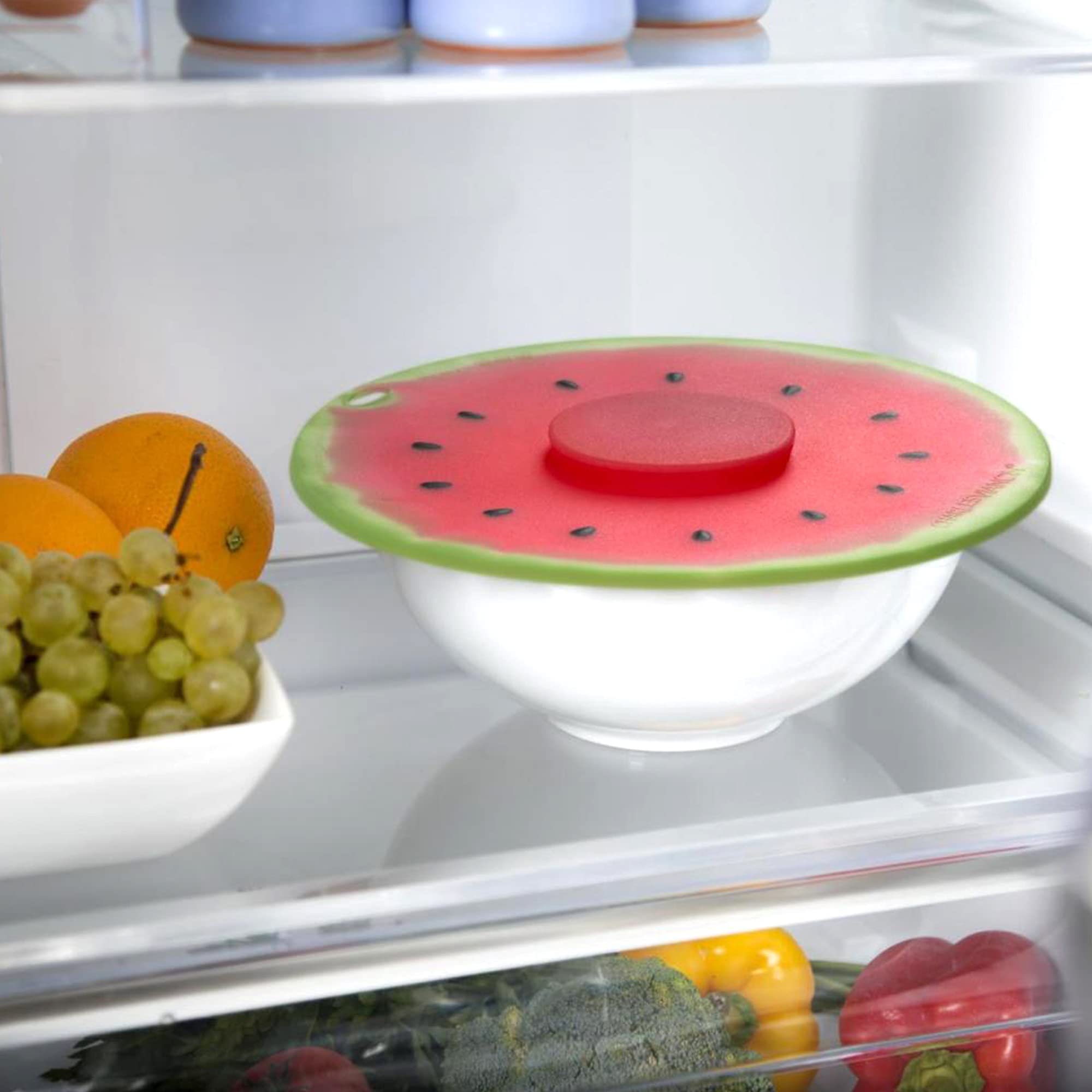 Charles Viancin - Watermelon Silicone Lid For Food Storage And Cooking - 11''/28Cm - Airtight Seal On Any Smooth Rim Surface - B