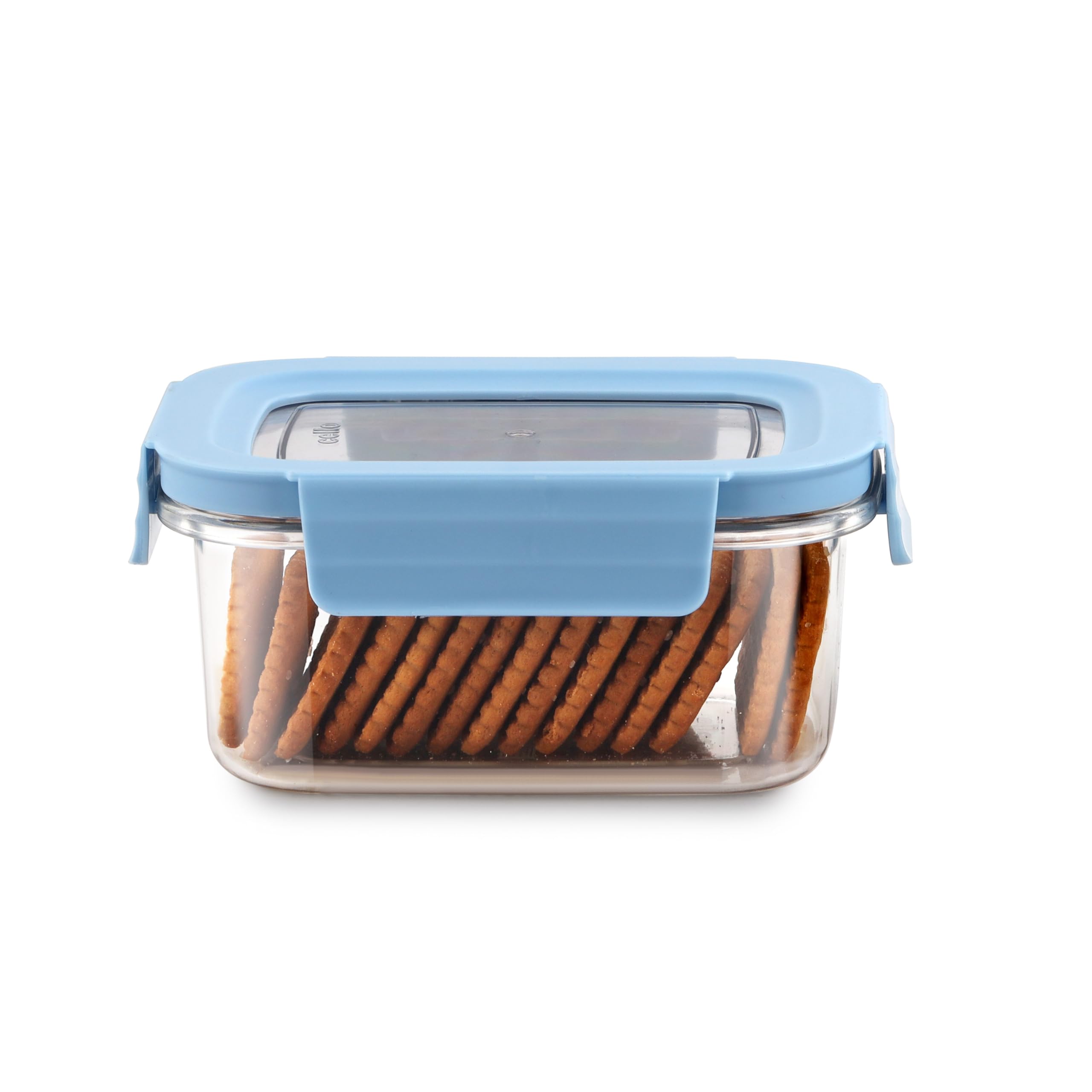 Cello Stylelock Kitchen Storage Container Box 550 Ml, Baby Blue | Multipurpose Airtight See Through Plastic Kitchen Storage Orga