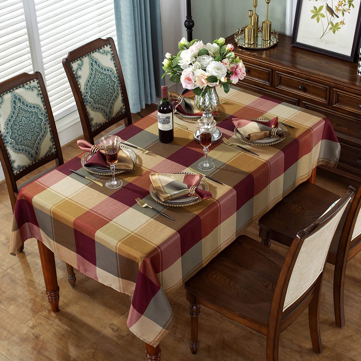 Square Cloth Napkins 20 X 20 Inch Set Of 4 Soft Checkered Napkin For Dinner, Wedding, Party And Holiday(Square 20 X 20 Inch, 4 P