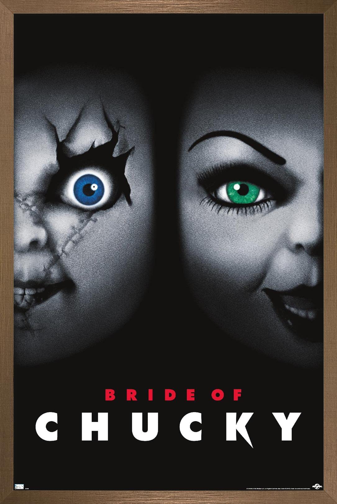 Trends International Child'S Play: Bride Of Chucky - One Sheet Wall Poster, 22.375'' X 34'', Bronze Framed Version