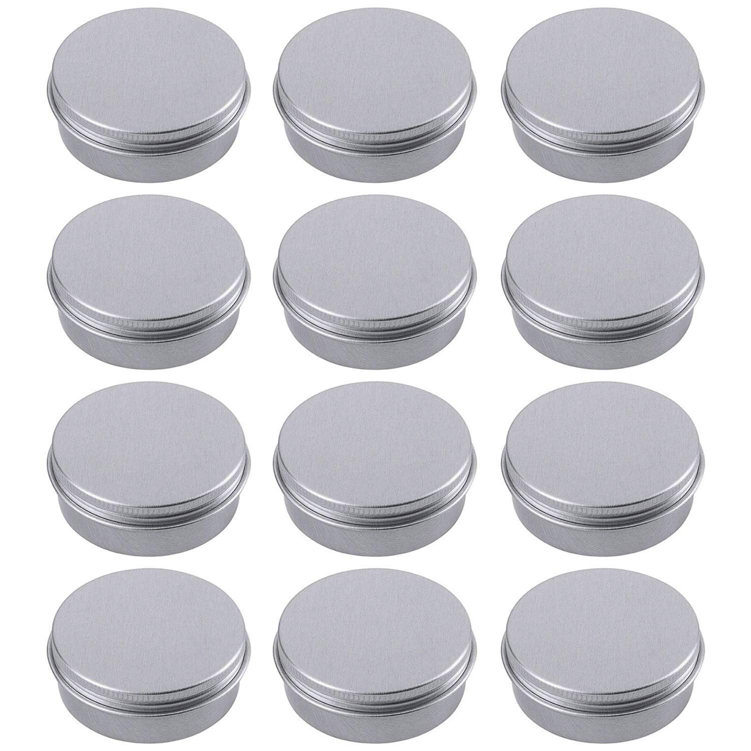 1 Ounce Aluminum Tin Jar Refillable Containers 30Ml Aluminum Screw Lid Round Tin Container Bottle For Cosmetic,Lip Balm, Cream,