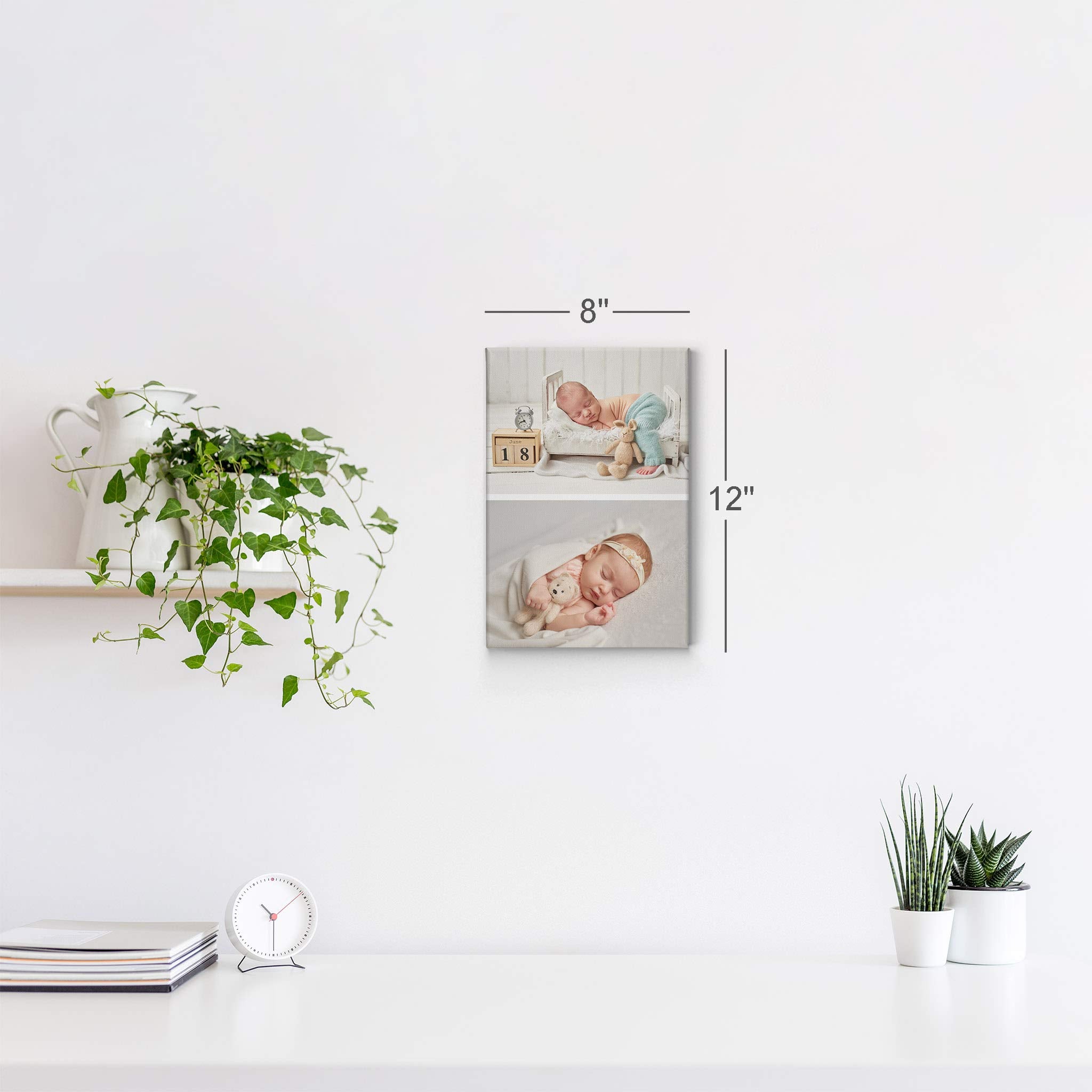 Smile Art Design Custom Photo Print Canvas Print With Your Photos Personalized Photo Upload 2 Images Collage Picture Frame Perso
