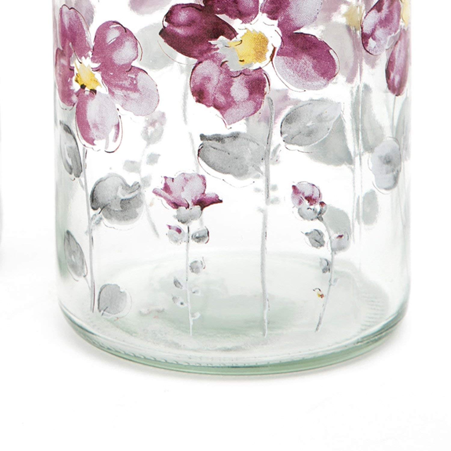 17Oz Flower Glass Soap Dispenser Bottle With Plastic Pump