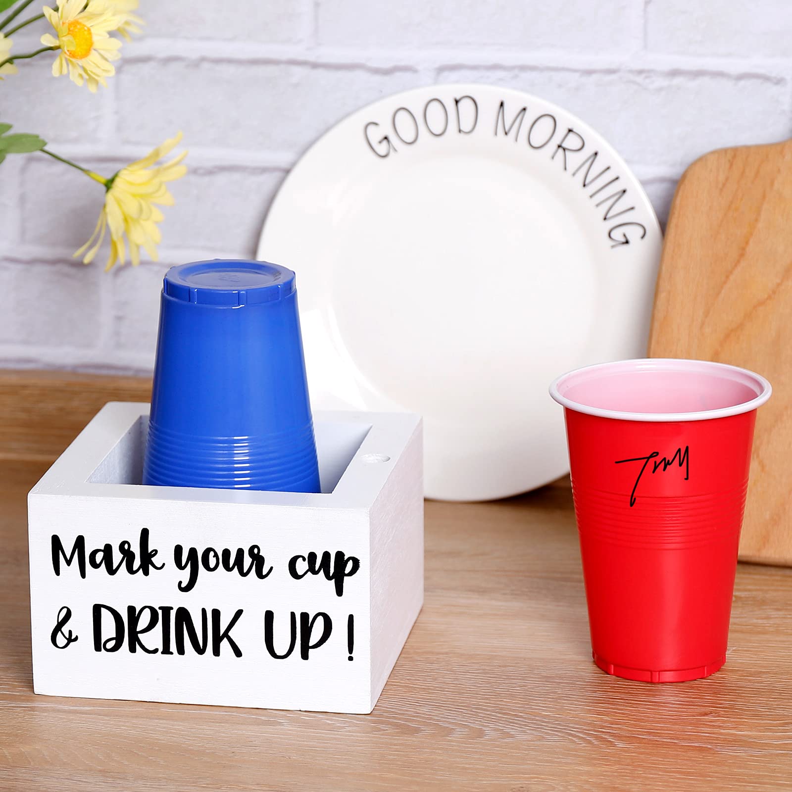 Single Cup Holder With Marker Slot Party Cup Dispenser Mark Your Cup And Drink Up Cup Holder Drink Dispensers For Parties Housew