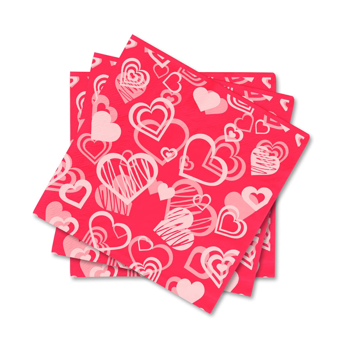 Gatherfun Valentines Day Party Disposable Napkins Heart Love Paper Napkins For Valentine'S Day, Weddings, Engagements, Anniversa