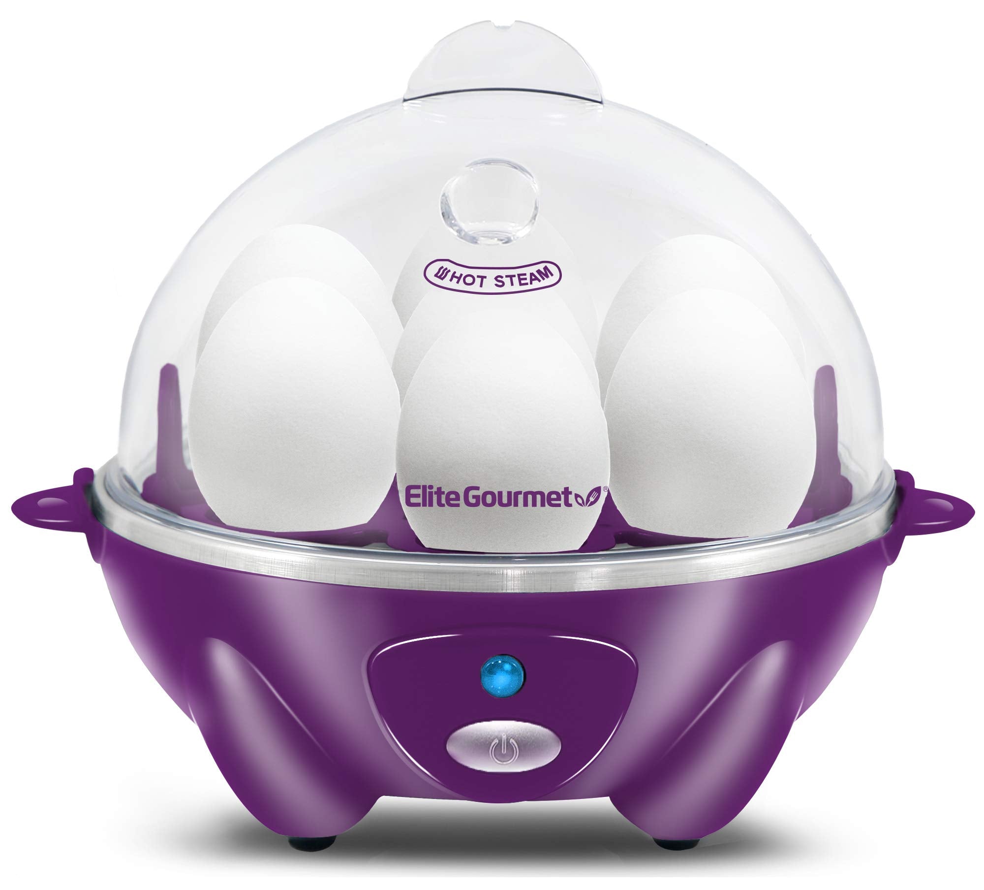 Elite Gourmet Easy Electric 7 Egg Capacity Cooker  Poacher  Omelet Maker  Scrambled  Soft  Medium  Hard Boiled with Auto Shut-Off and Buzzer  BPA Free