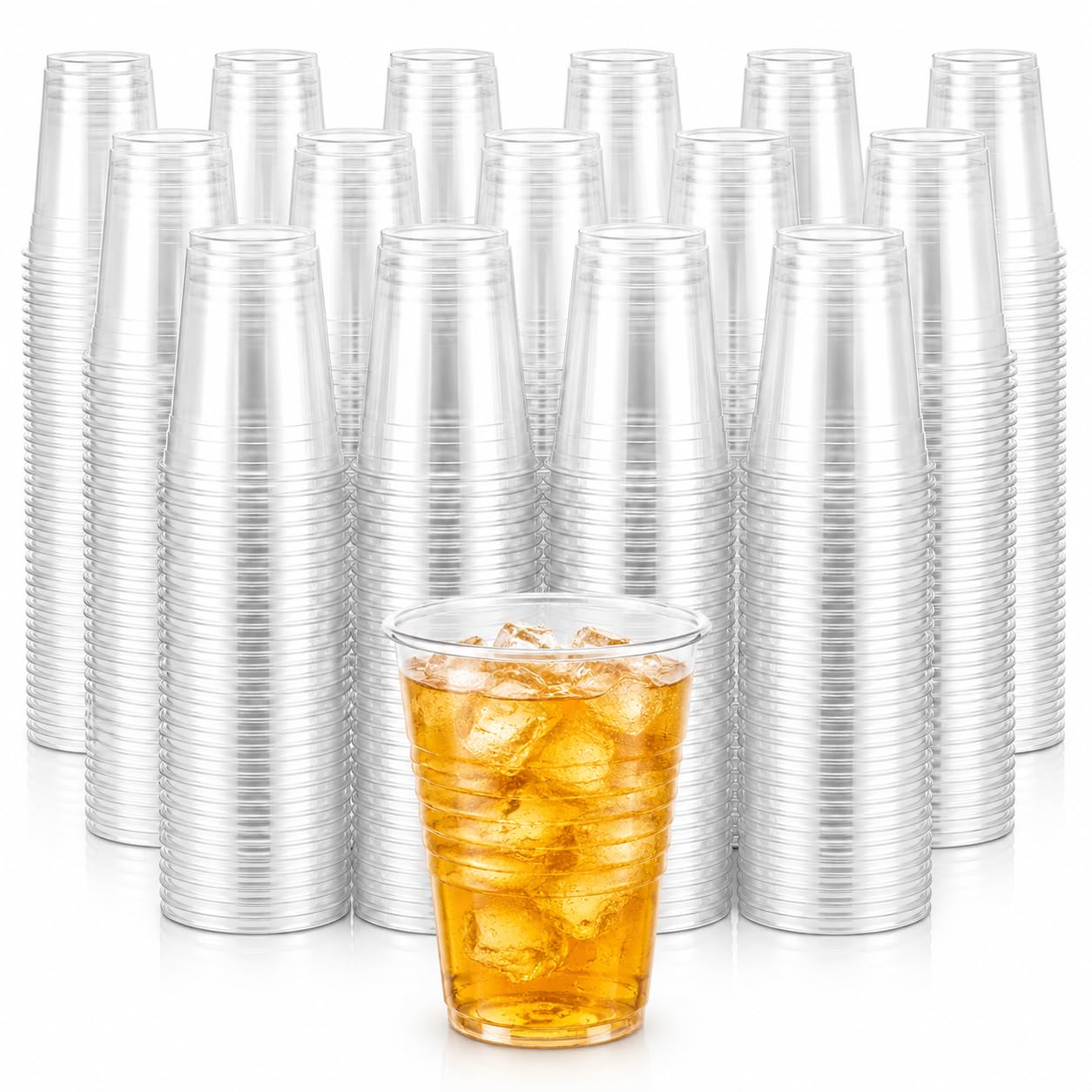 Medorra 7 oz Clear Plastic Cups, 2500 Count Bulk Case Pack, Disposable Cold Drink Cups, BPA Free Lightweight Stackable Cups for 
