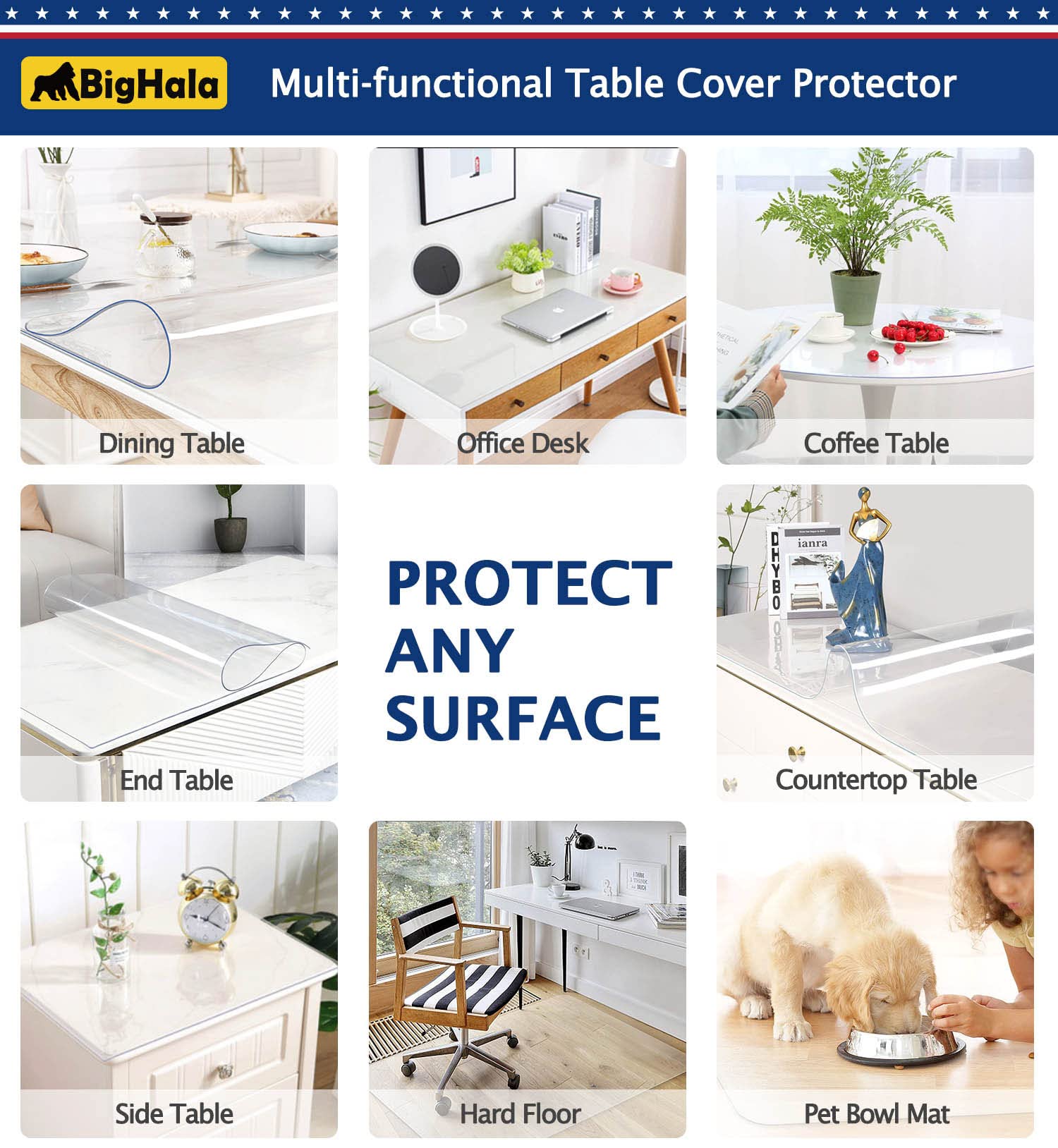 Clear Plastic Table Protector Rectangle Thick Wipeable Clear Vinyl Tablecloth Furniture Pvc Protective Desktop Liner Cover Water