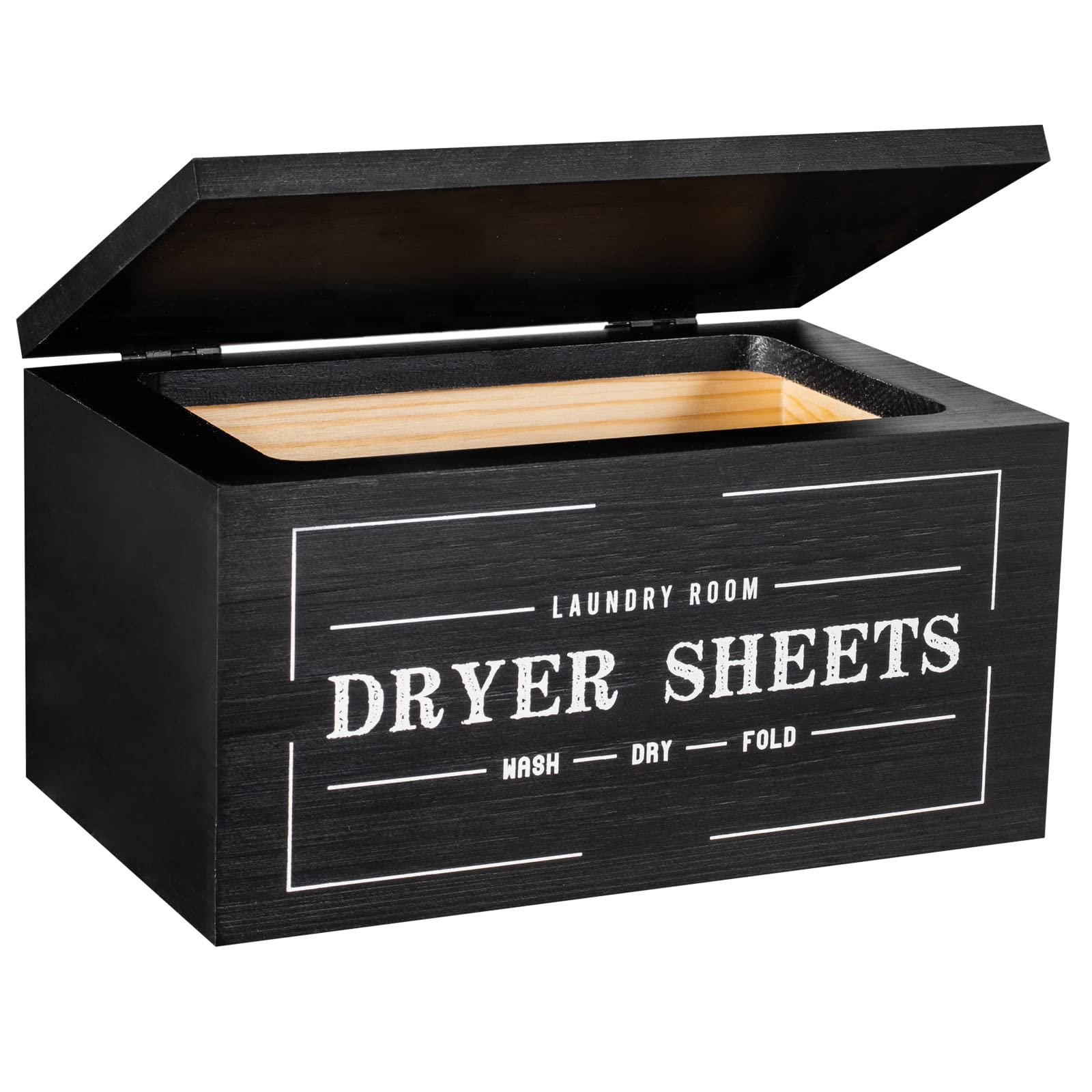 Cute Dryer Sheet Holder With Lid - Rustic Farmhouse Dispenser Laundry Room Decor Accessories, Container Fabric Softener For Orga