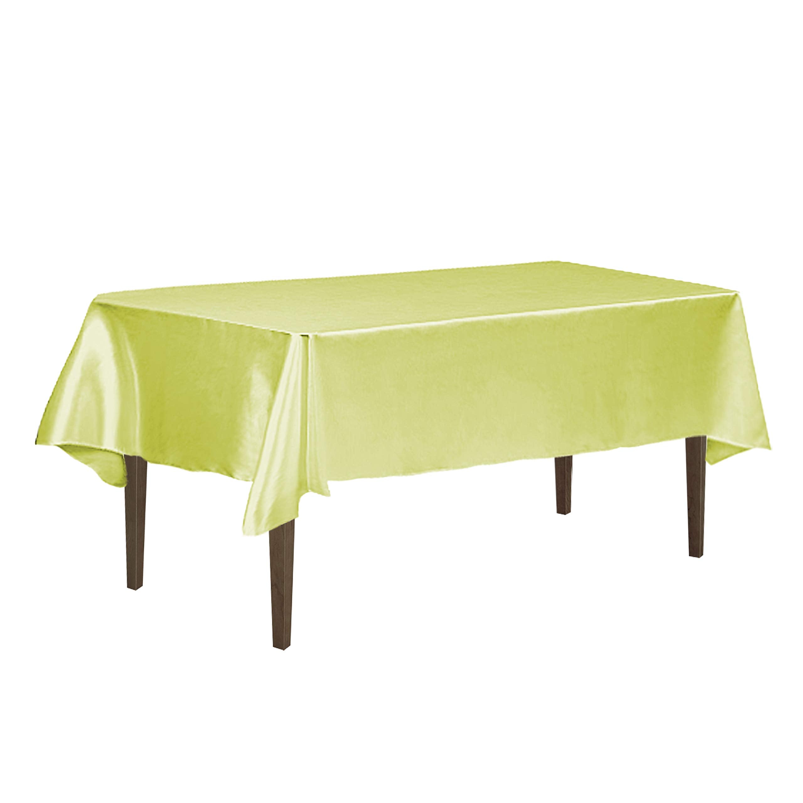 Linentablecloth 60 X 126-Inch Rectangular Satin Tablecloth Tea Green